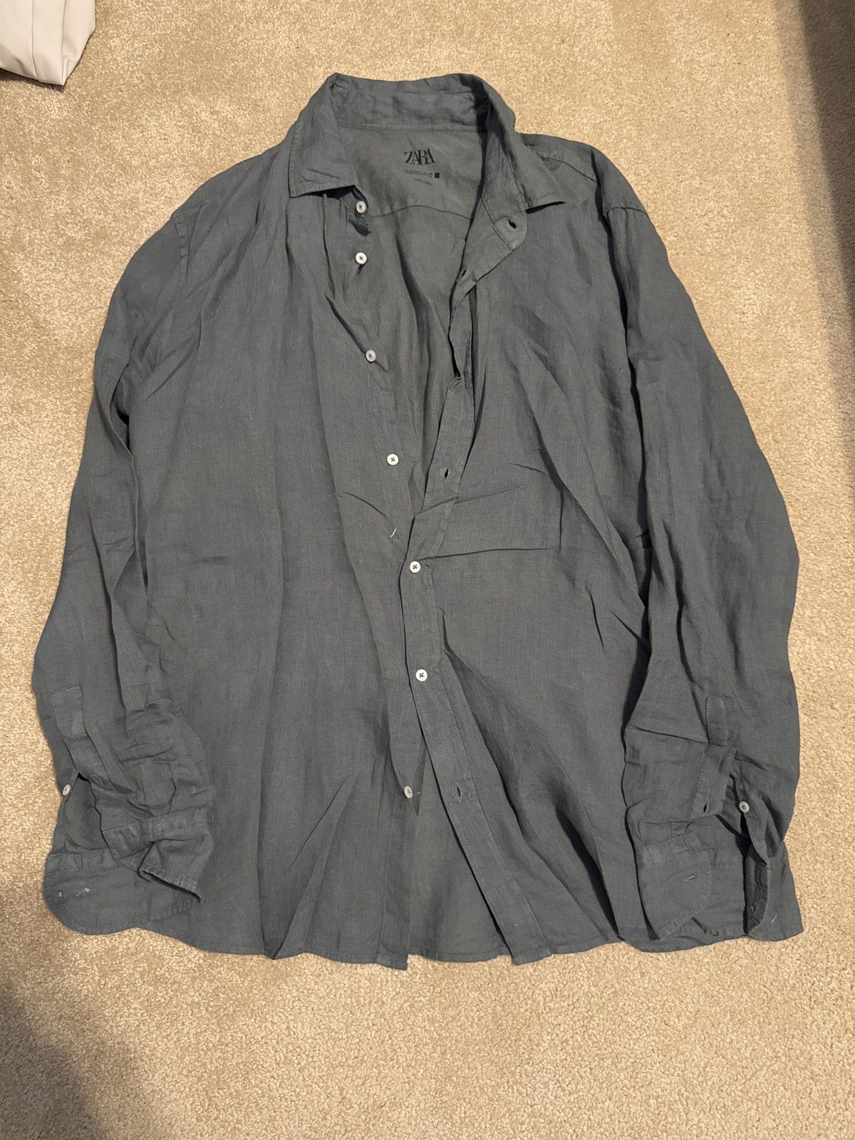 Zara Zara Linen Button Up Size US XL / EU 56 / 4 - 1 Thumbnail