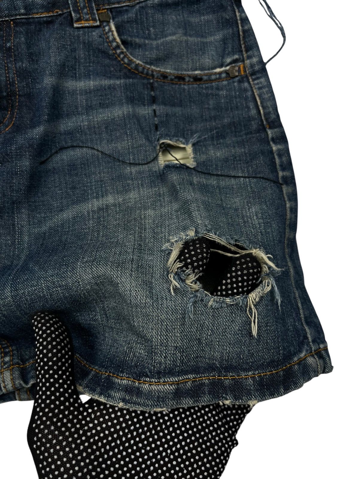 Hysteric Glamour Vintage y2k Distressed Denim Mini Skirt Union Jack Flag Size 32" / US 10 / IT 46 - 5 Thumbnail