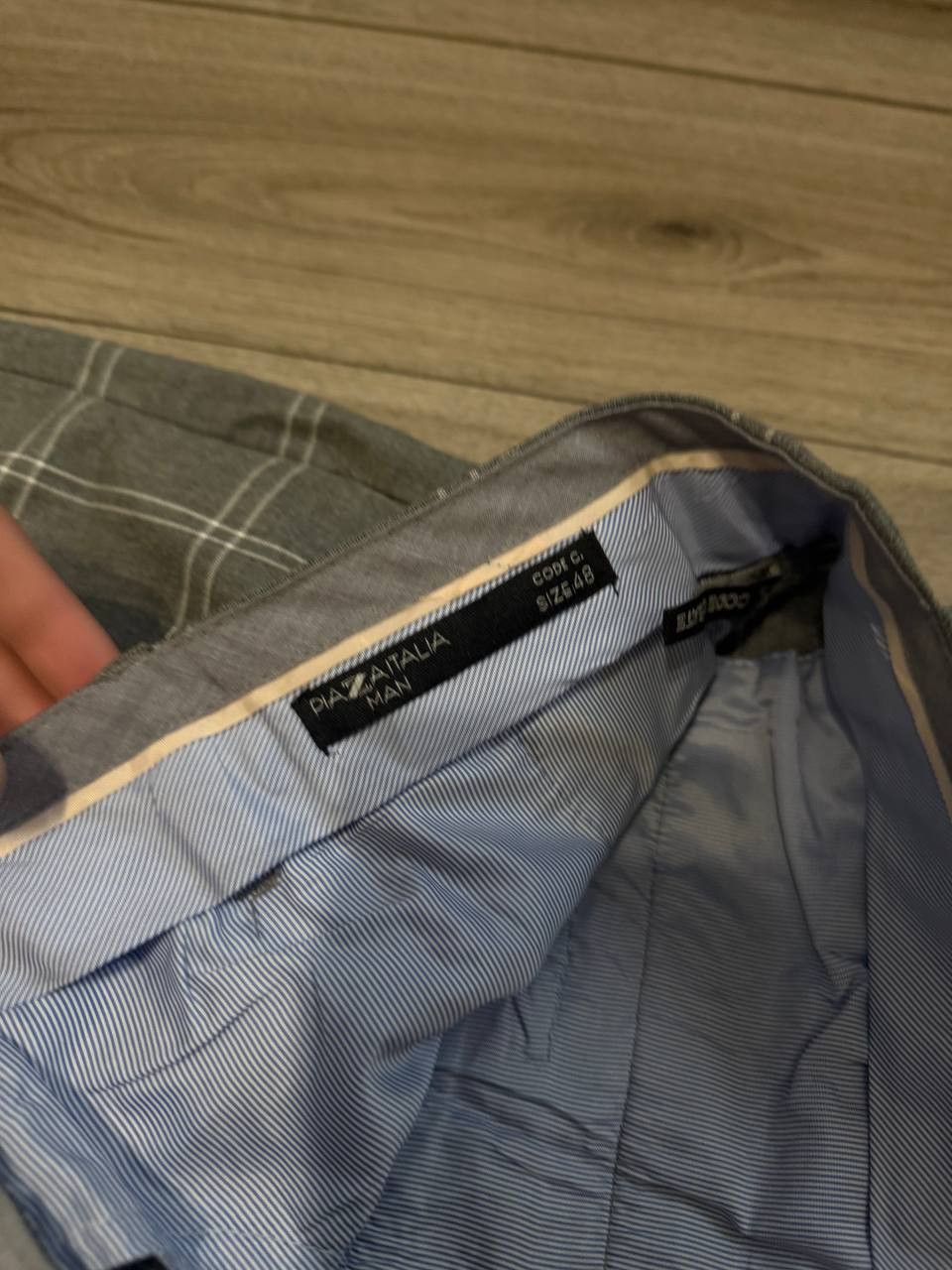Other piazaitalia trousers men size 48 slim fit gray/white check Size US 32 / EU 48 - 3 Thumbnail