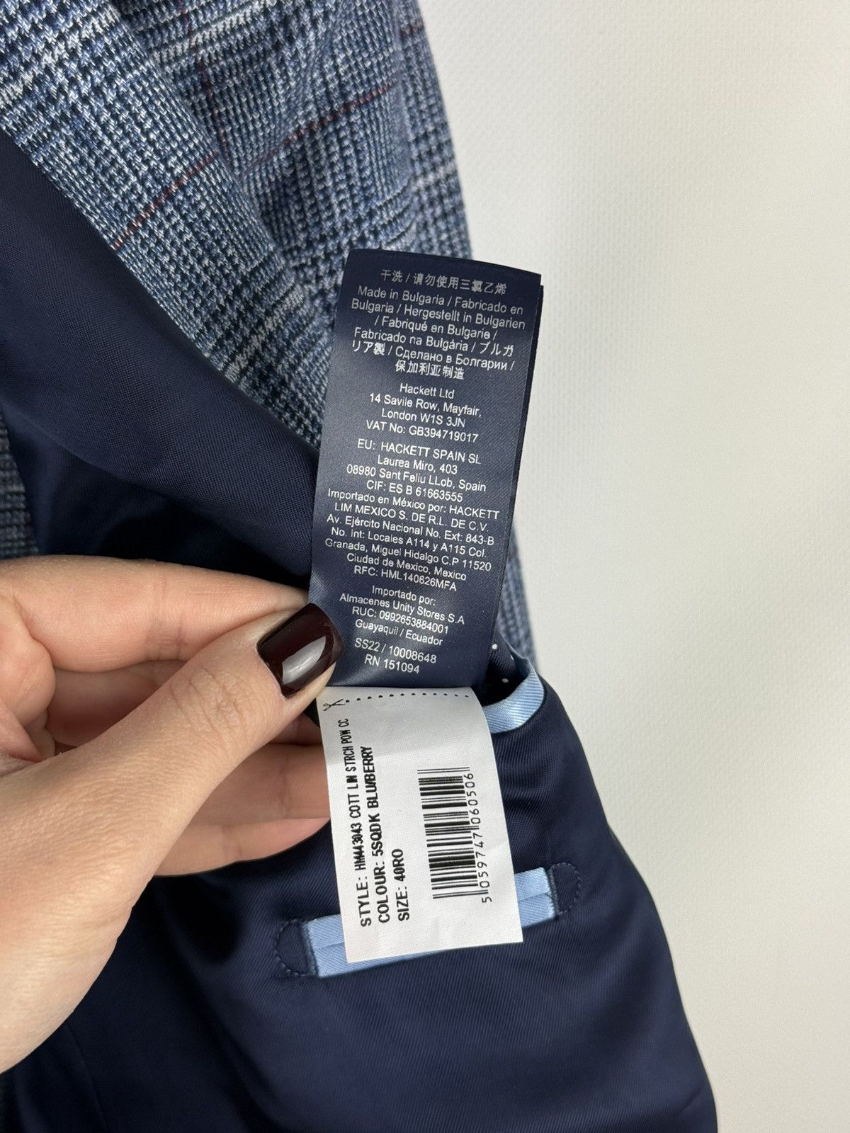 Hackett Hackett Cotton Linen Strch Pow CC Half Lined Blazer Jacket Size 40R - 22 Thumbnail