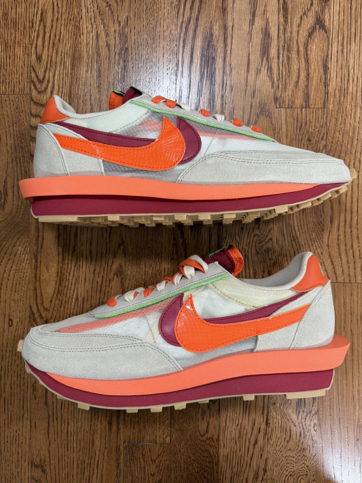 Nike × Sacai Nike LD Waffle sacai CLOT Kiss of Death Net Orange Blaze Size US 14 / EU 47 - 2 Thumbnail
