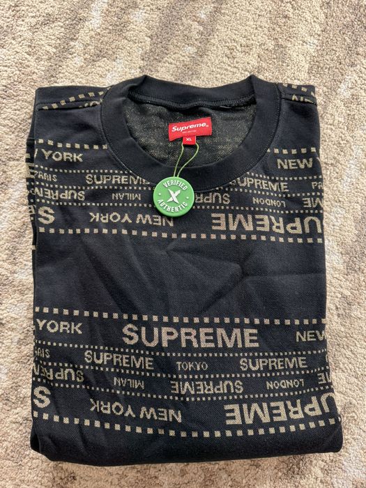 Supreme Supreme Metallic Jacquard Crewneck Black xLarge | Grailed