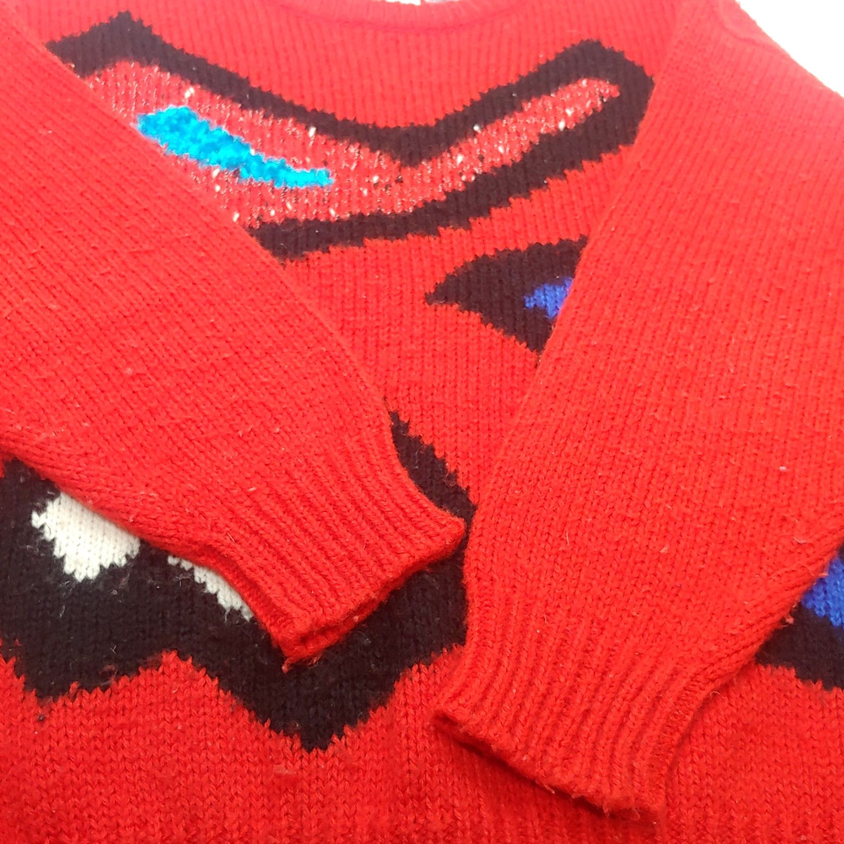 Etro VINTAGE JR Bentley Sweater Women Pullover Crew Neck Red 80s Abstract Geometric Chenille Knit Long Sleeve Large L Regular Modern Retro Art Size L / US 10 / IT 46 - 4 Thumbnail