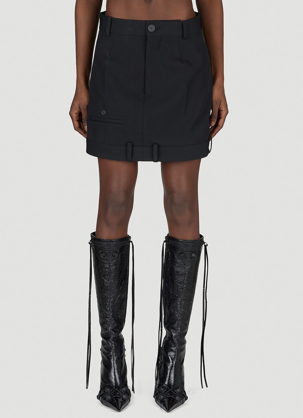 Balenciaga o1bcso1str1124 Deconstructed Skirt in Black Size 26" / US 2 / IT 38 - 1 Thumbnail
