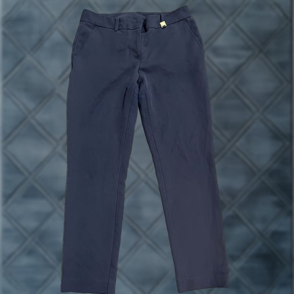 Anne Klein Anne Klein Pants Womens 4P Petite Navy Blue Knit Career Casual Straight Leg Pockets Womens Size 27" / US 4 / IT 40 - 1 Thumbnail