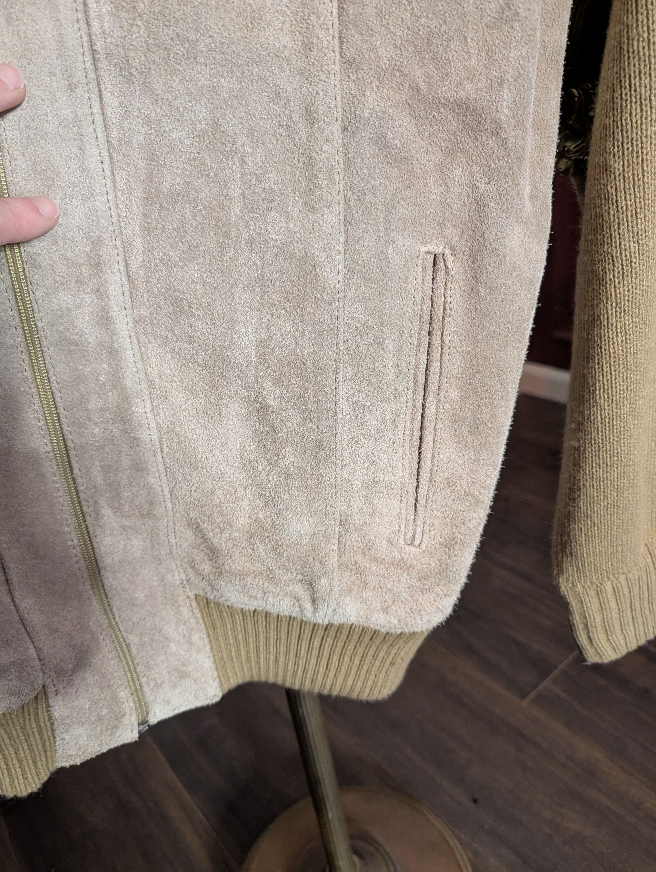 Other MARC ROBBINS vtg suede leather knit insert bomber jacket Size US L / EU 52-54 / 3 - 3 Thumbnail