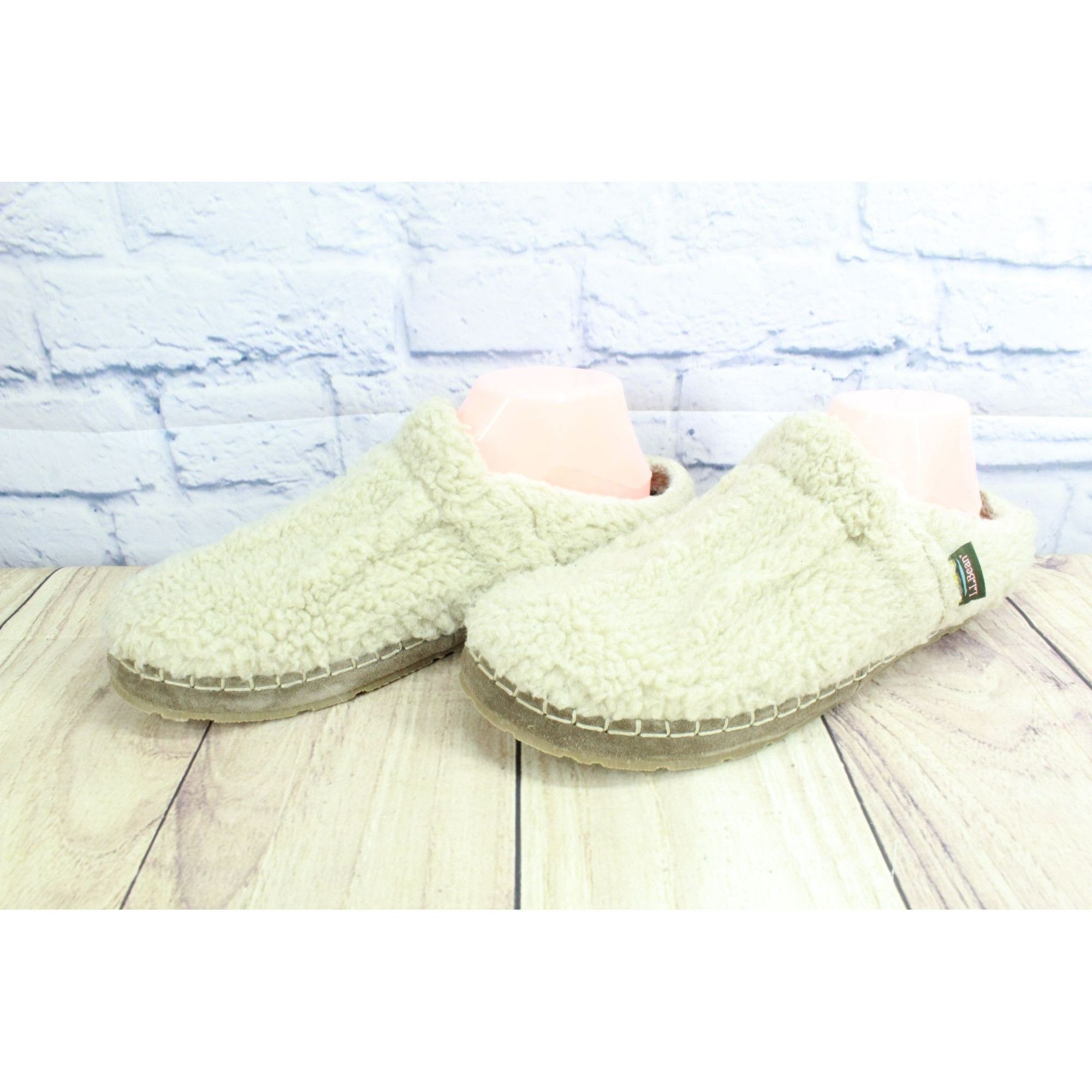 L.L. Bean LL Bean Knit Shearling Lined Water Resistant Slippers Size US 11 / IT 41 - 2 Thumbnail