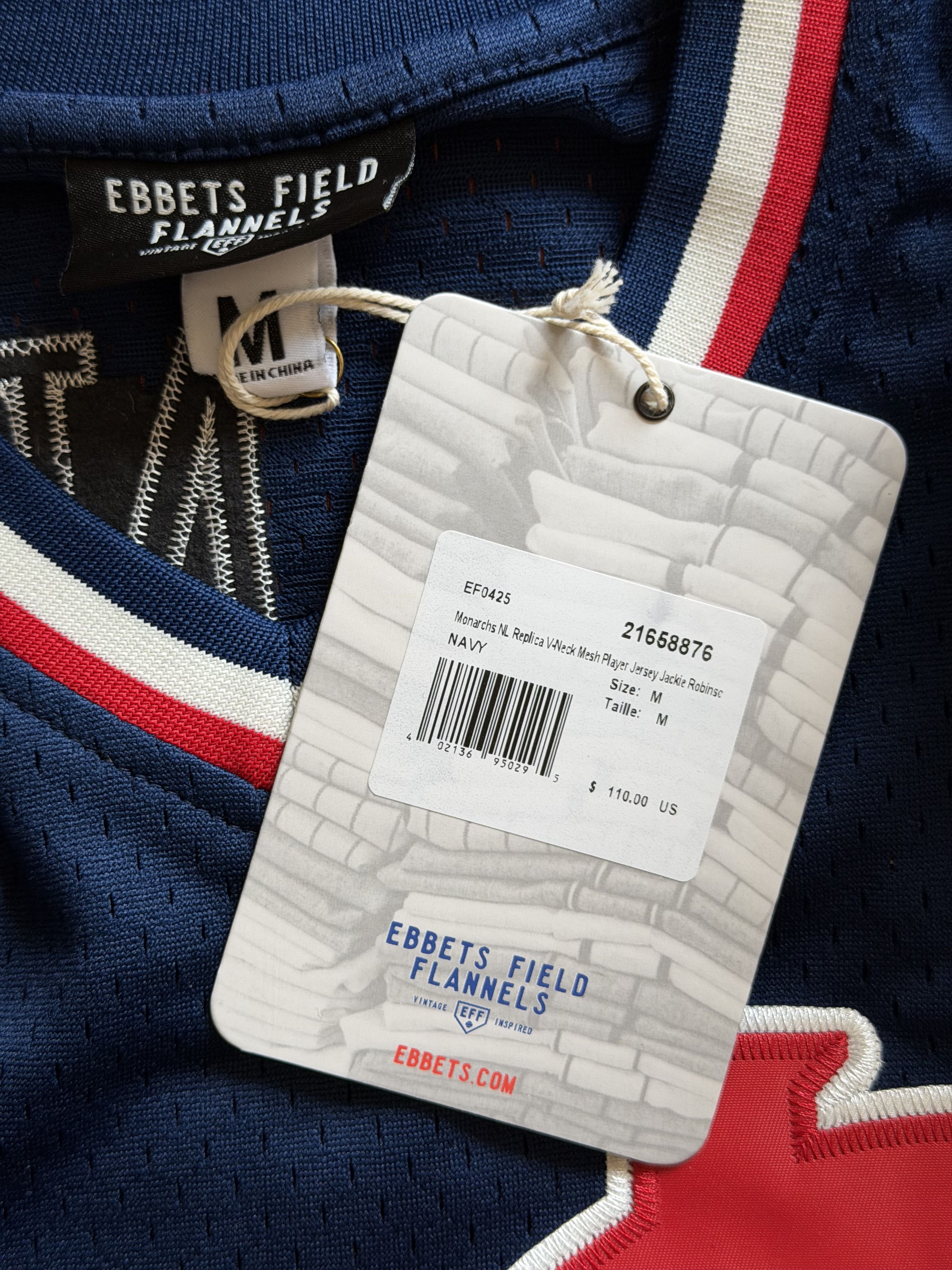 Ebbets Field Flannels Ebbets Field Jackie Robinson KC Monarchs V-Neck Jersey Size US M / EU 48-50 / 2 - 10 Thumbnail
