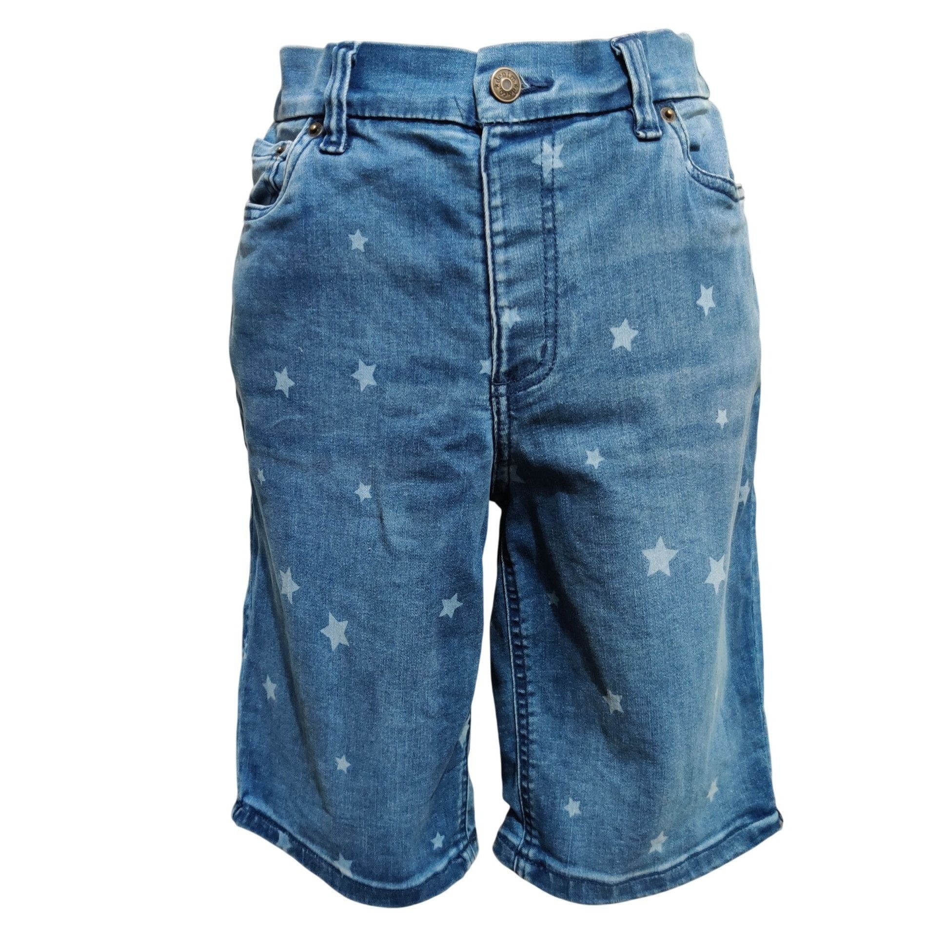 Other D&Co Denim & Co 12 Star Print Jean Shorts Mid Wash Blue Deni Size 34" / US 12 / IT 48 - 1 Thumbnail