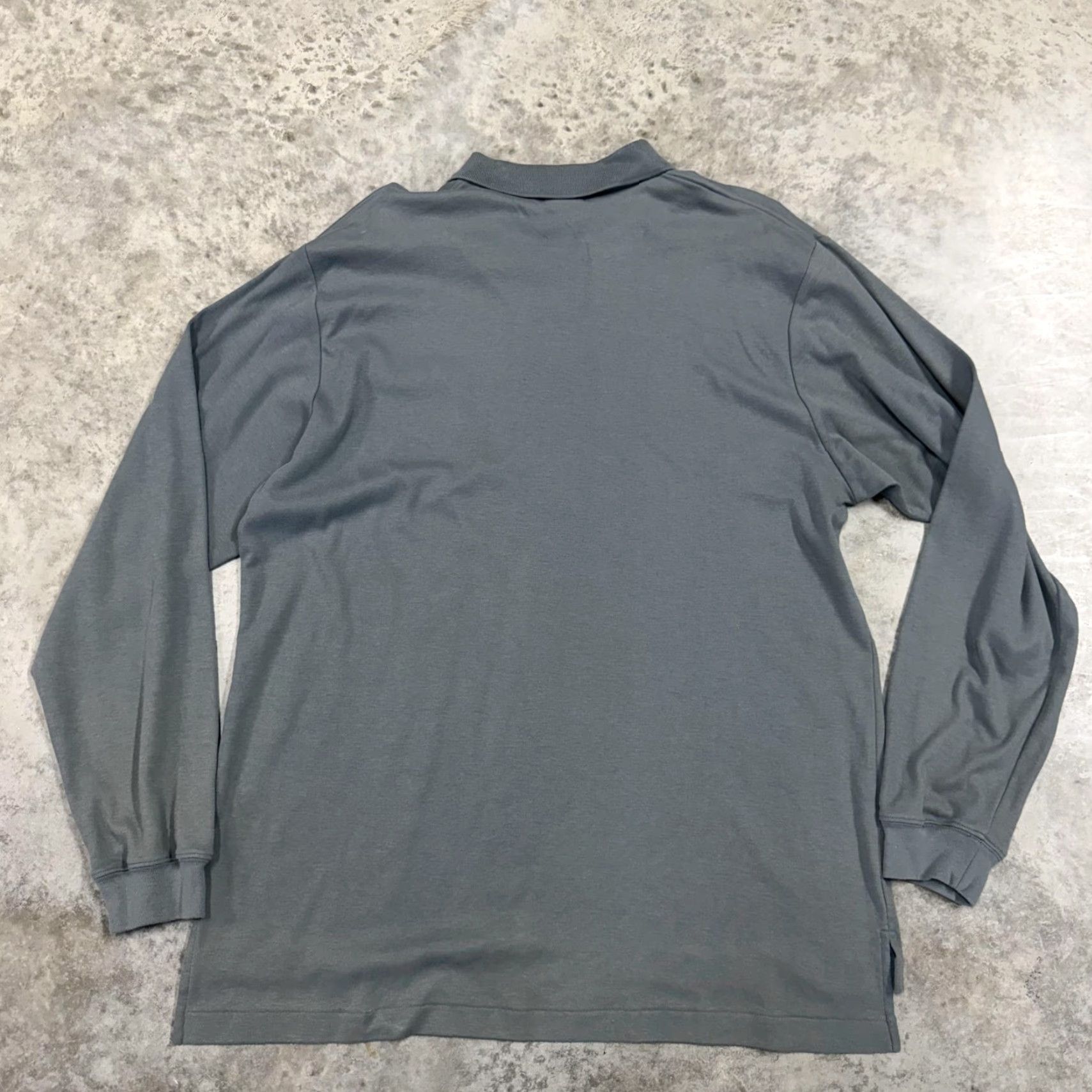 J.Crew J.Crew Polo Shirt Mens XL Gray Solid Long Sleeve Jersey Cotton Knit Casual Size US XL / EU 56 / 4 - 3 Thumbnail