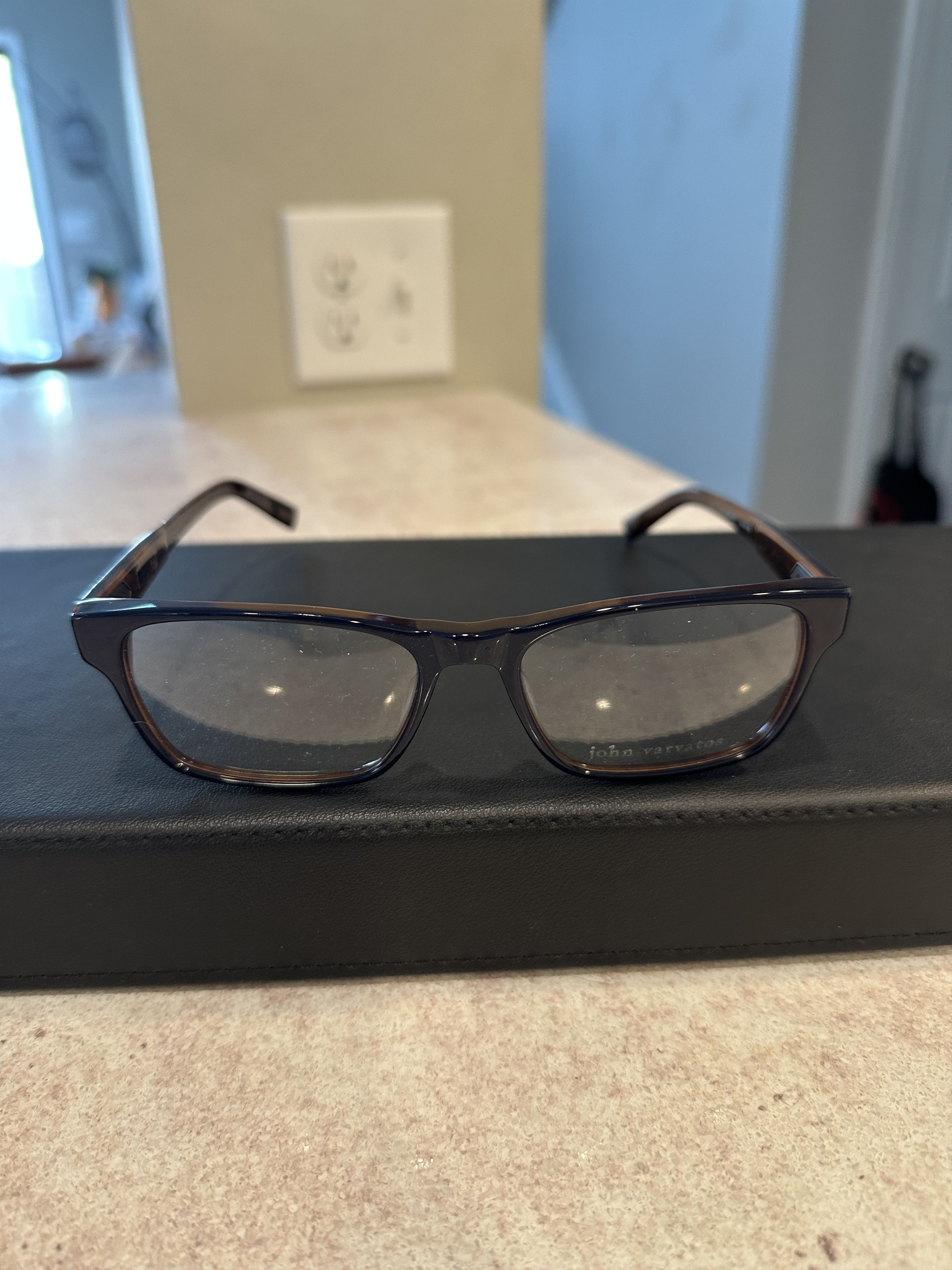 John Varvatos V409 56-18-145 Navy/Brown Glasses Size ONE SIZE - 3 Thumbnail