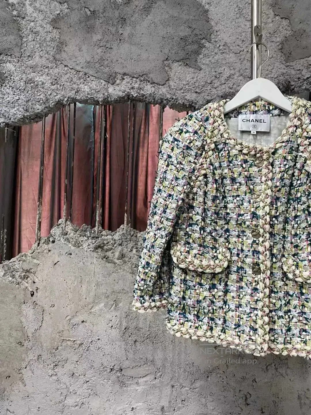 Chanel Chanel Greek Tweed Jacket in Pastel Colors. Size S / US 4 / IT 40 - 3 Thumbnail