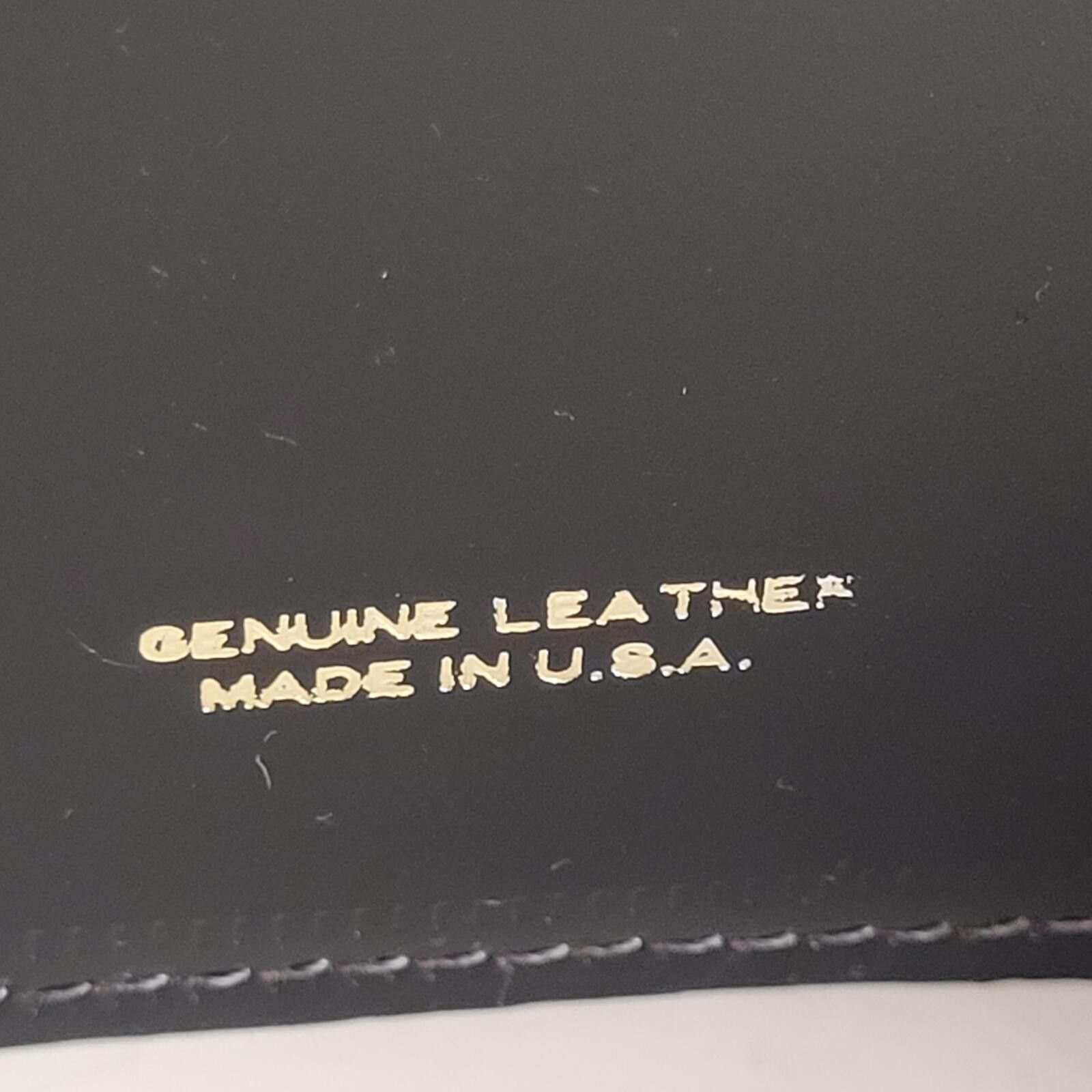 Other Genuine Leather Tri-Fold Wallet Classic Black Handmade - New Size ONE SIZE - 3 Thumbnail