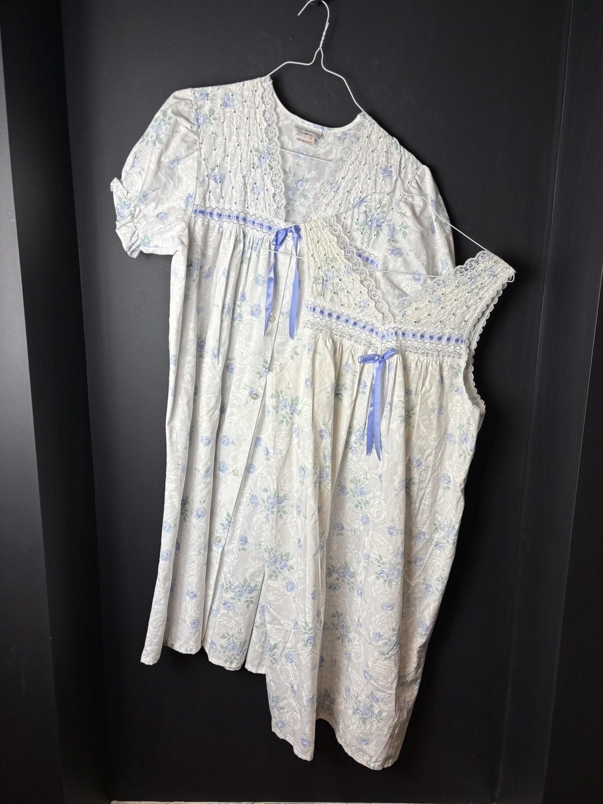 Vintage Two Piece Sleep Set Vintage Slip Dress Beach Cover Pajamas Size M / US 6-8 / IT 42-44 - 2 Thumbnail