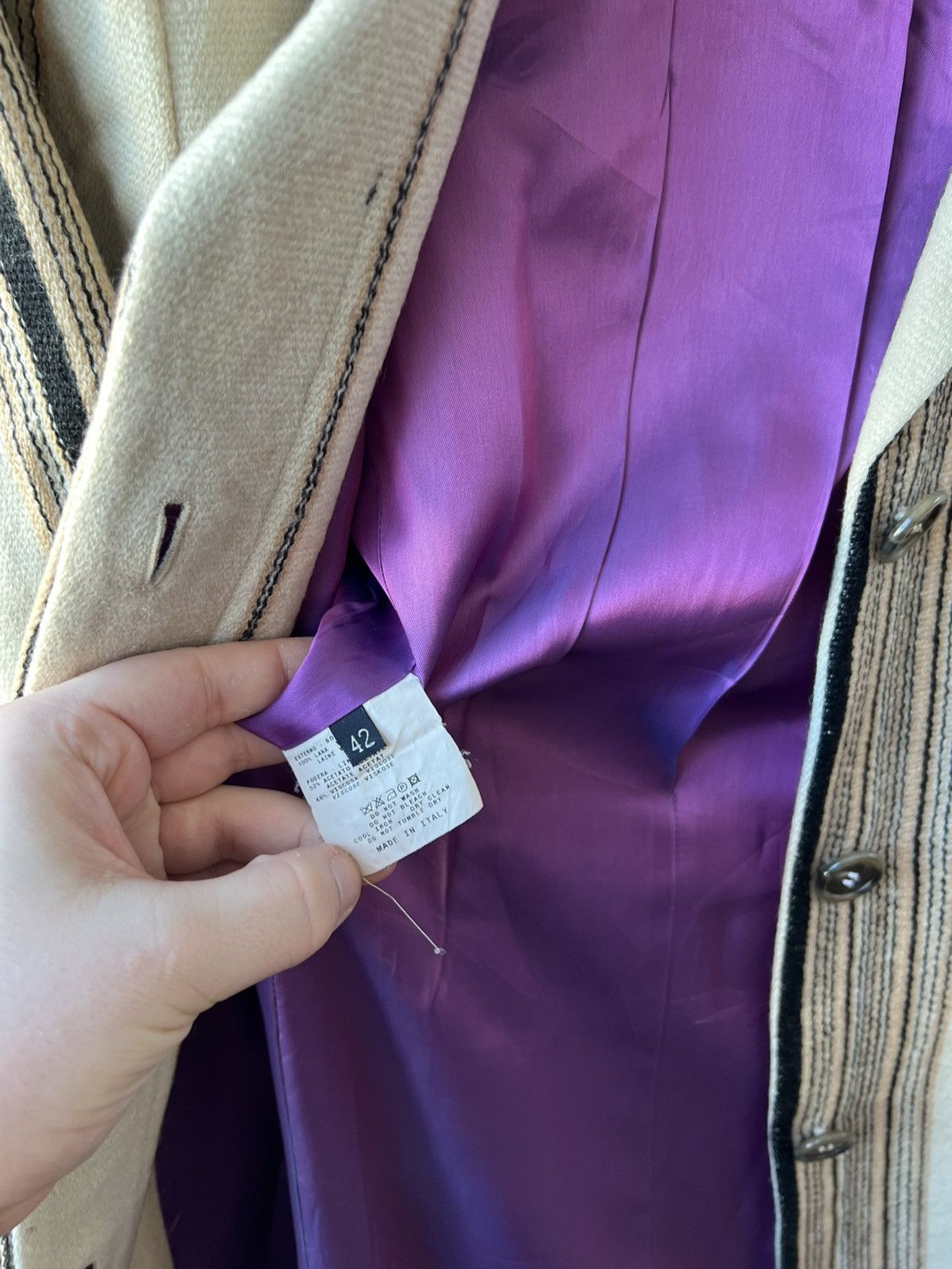 Etro VINTAGE ETRO MILANO WOOL STRIPED WOMEN CLASSIC COAT JACKET42 Size M / US 6-8 / IT 42-44 - 11 Thumbnail