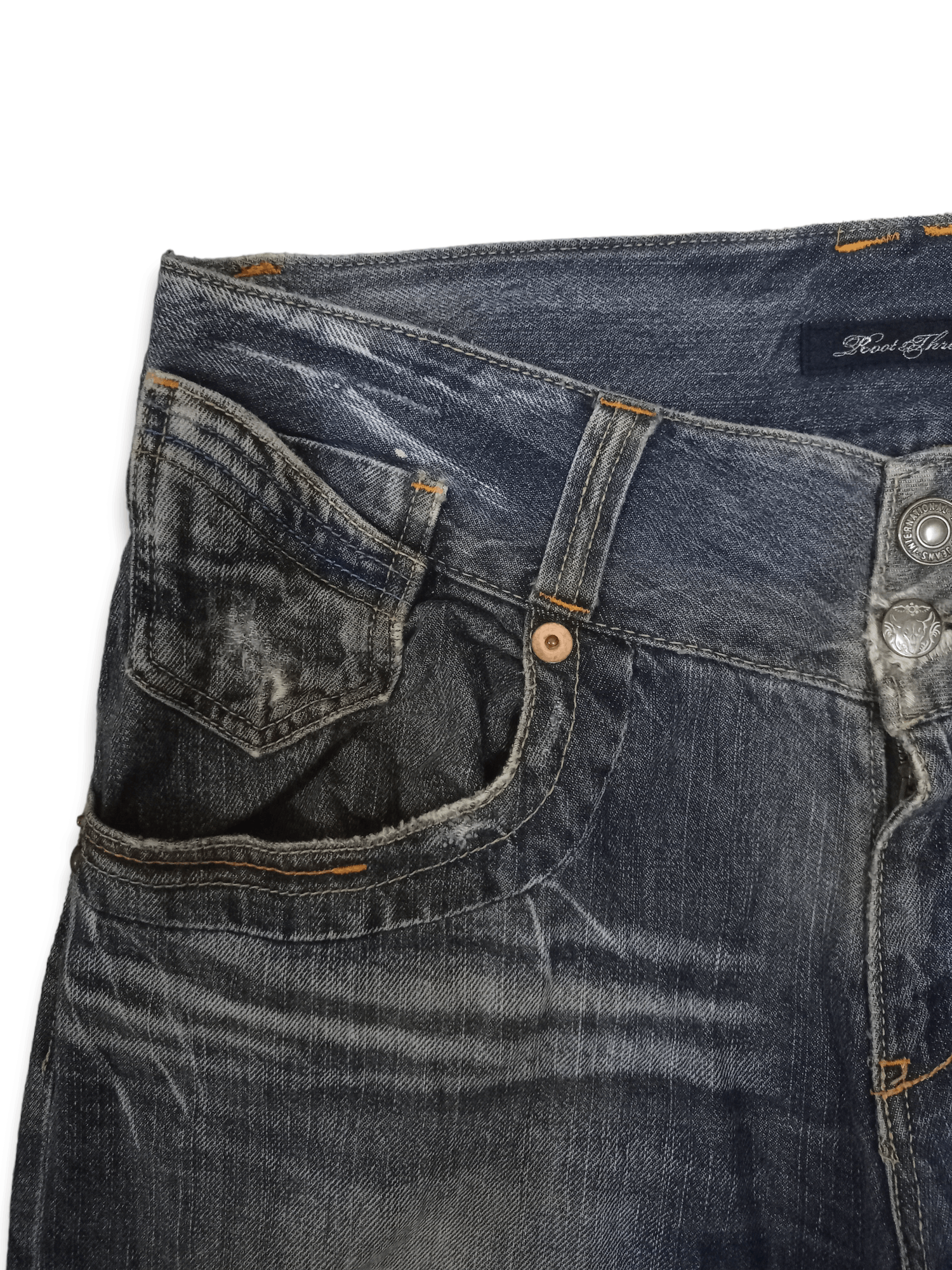 Japanese Brand Vintage Japanese Brand Studded Buckle Distressed Baggy Jeans Size US 33 - 4 Thumbnail