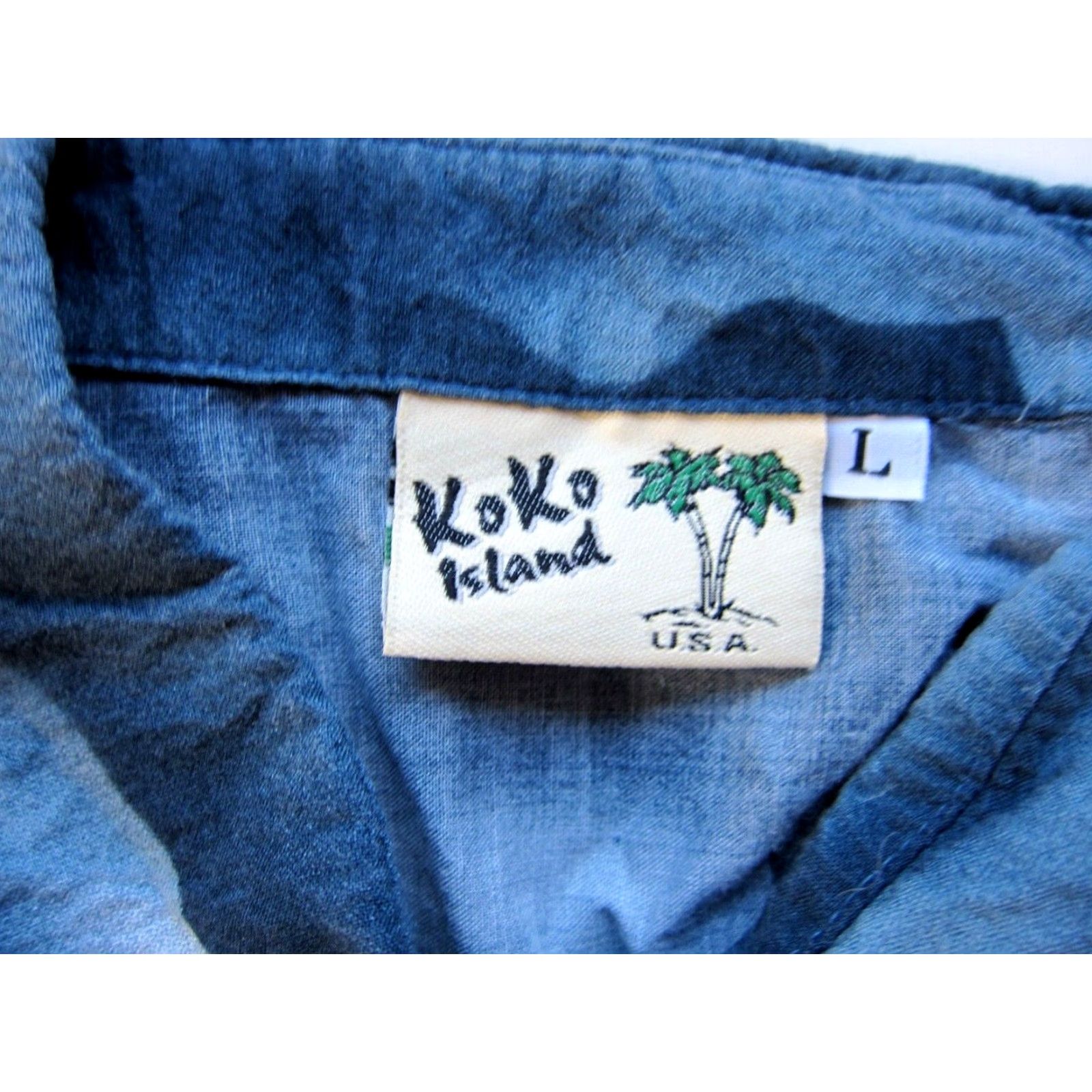 Vintage Vtg Koko Island Hawaiian Shirt L Mens Blue Floral Short Sleeve Button-Up Collared 55% cotton 45% rayon Size US L / EU 52-54 / 3 - 4 Thumbnail