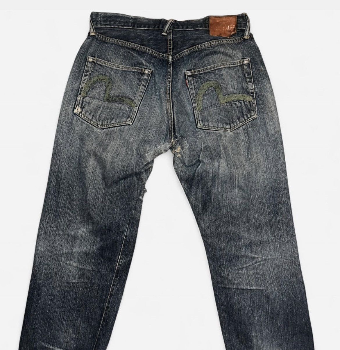 Evisu Rare Evisu Stitched Green Daicock Denim Size US 31 - 1 Thumbnail