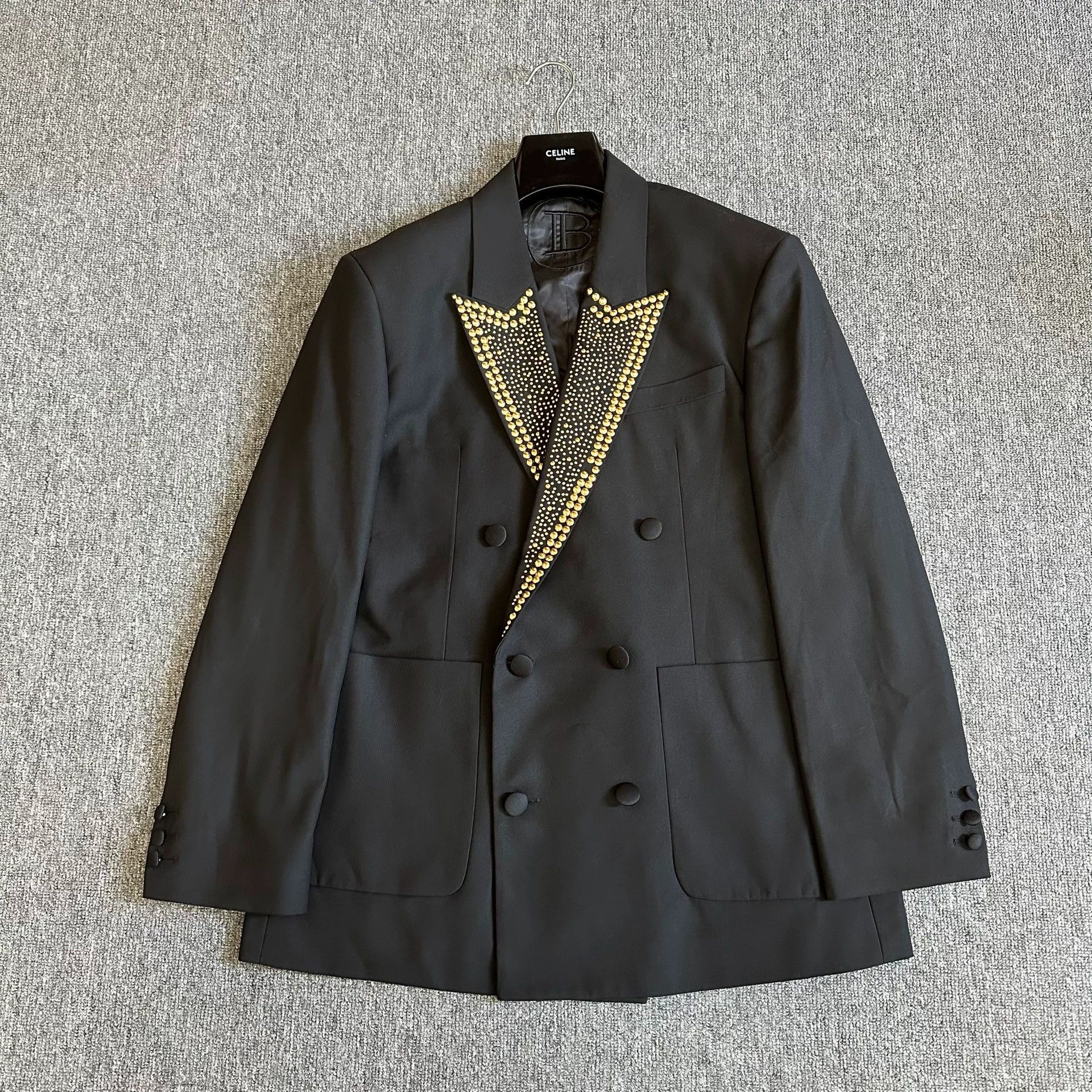 Balmain Balmain 22fw gold rivet sword collar suit jacket Size US L / EU 52-54 / 3 - 1 Thumbnail