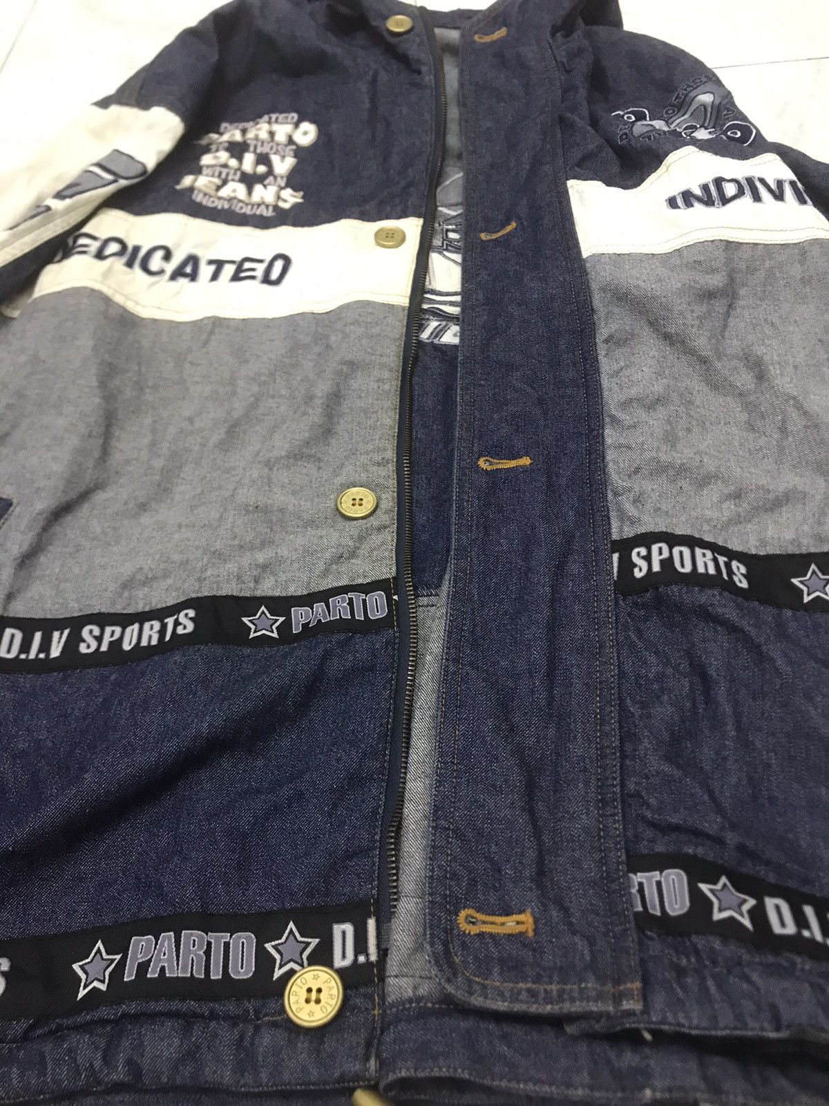 American Rag VINTAGE PARTO DENIM JACKET HOODIE Size US XXL / EU 58 / 5 - 5 Thumbnail