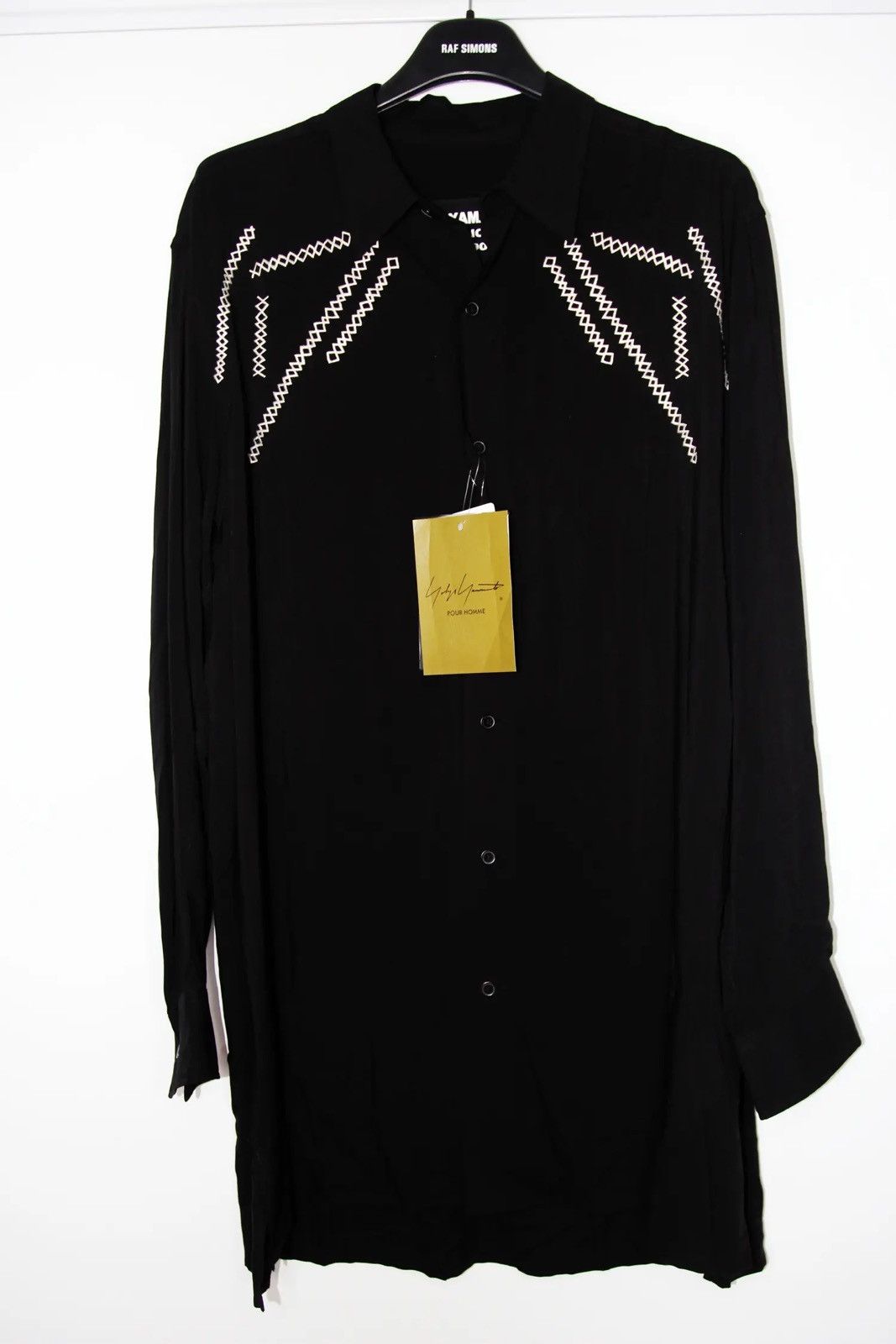 Yohji Yamamoto Yohji Yamamoto Pour Homme 21SS Embroidered Stitching Shirt Size US M / EU 48-50 / 2 - 4 Thumbnail