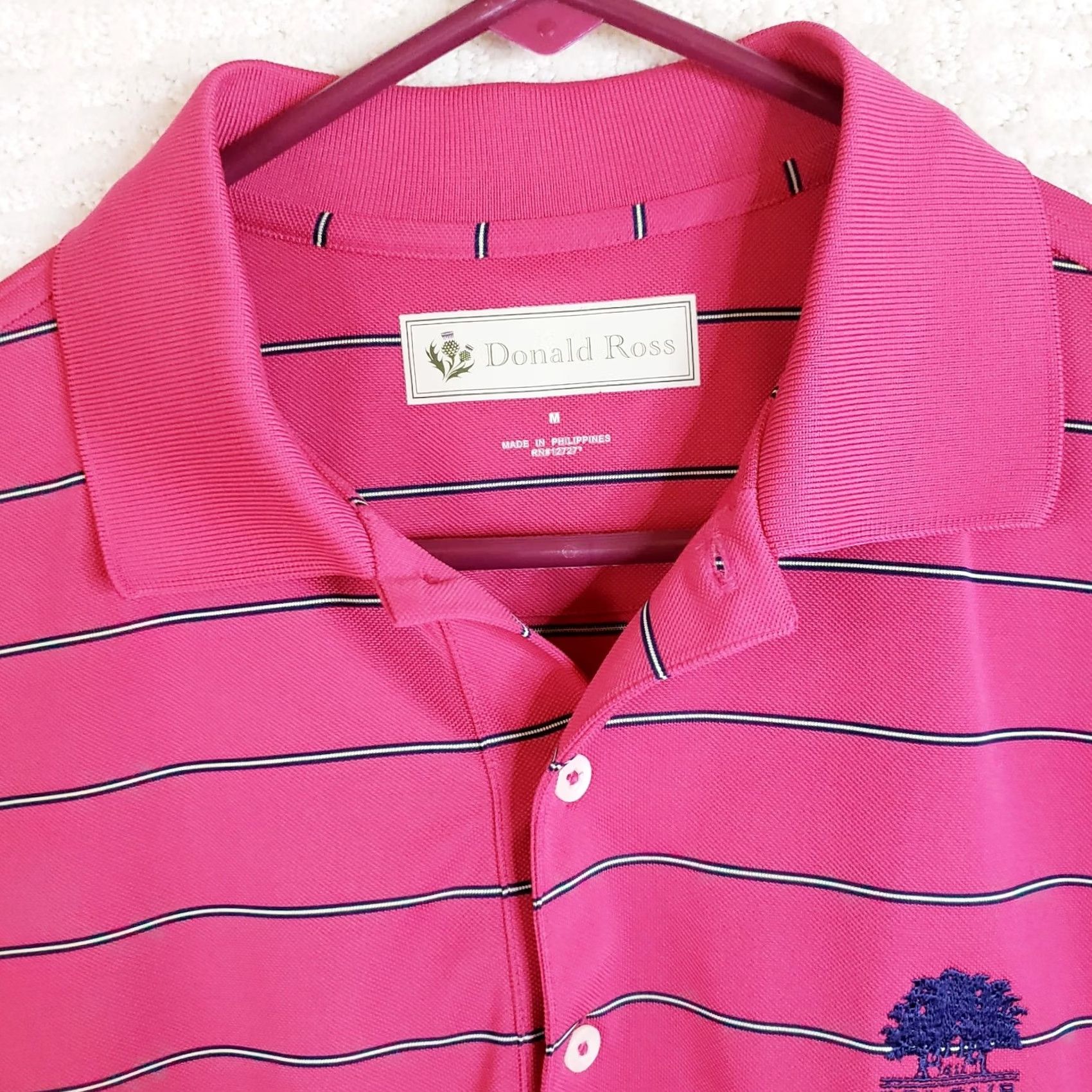 Vintage Donald Ross Polo Shirt M Pink Striped Golf Polo SS Men Size US M / EU 48-50 / 2 - 4 Thumbnail