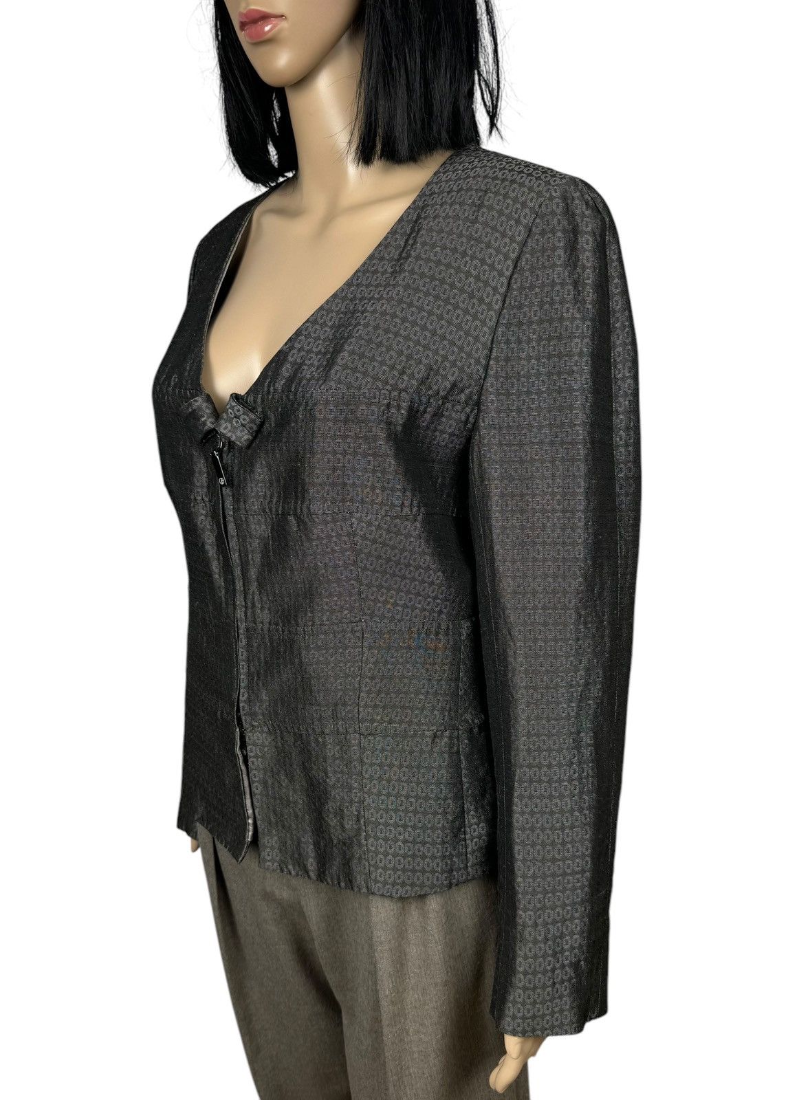 Giorgio Armani Giorgio Armani Zip Jacket Monogram Viscose-Ramie size 48 Size XL / US 12-14 / IT 48-50 - 4 Thumbnail