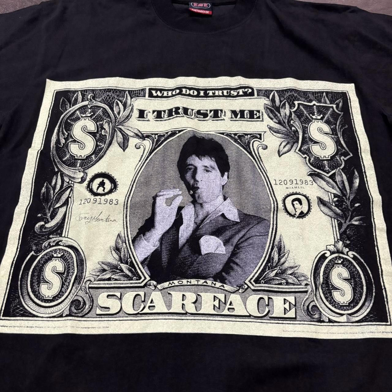 Designer Vintage Scarface I Trust Me Money T Shirt 00s L Size US L / EU 52-54 / 3 - 4 Thumbnail