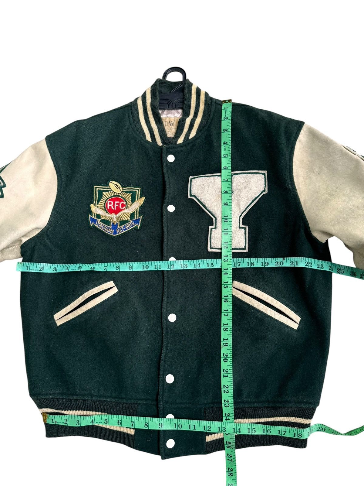 Vintage Vintage Varsity Yokohama Rugby Leather Sleeve Jacket Size US L / EU 52-54 / 3 - 15 Thumbnail