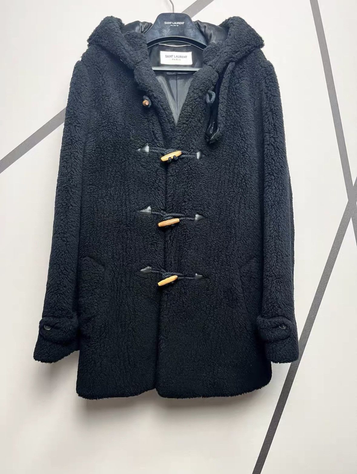 Saint Laurent Paris Black Teddy Coat sz 50 Size US M / EU 48-50 / 2 - 1 Thumbnail