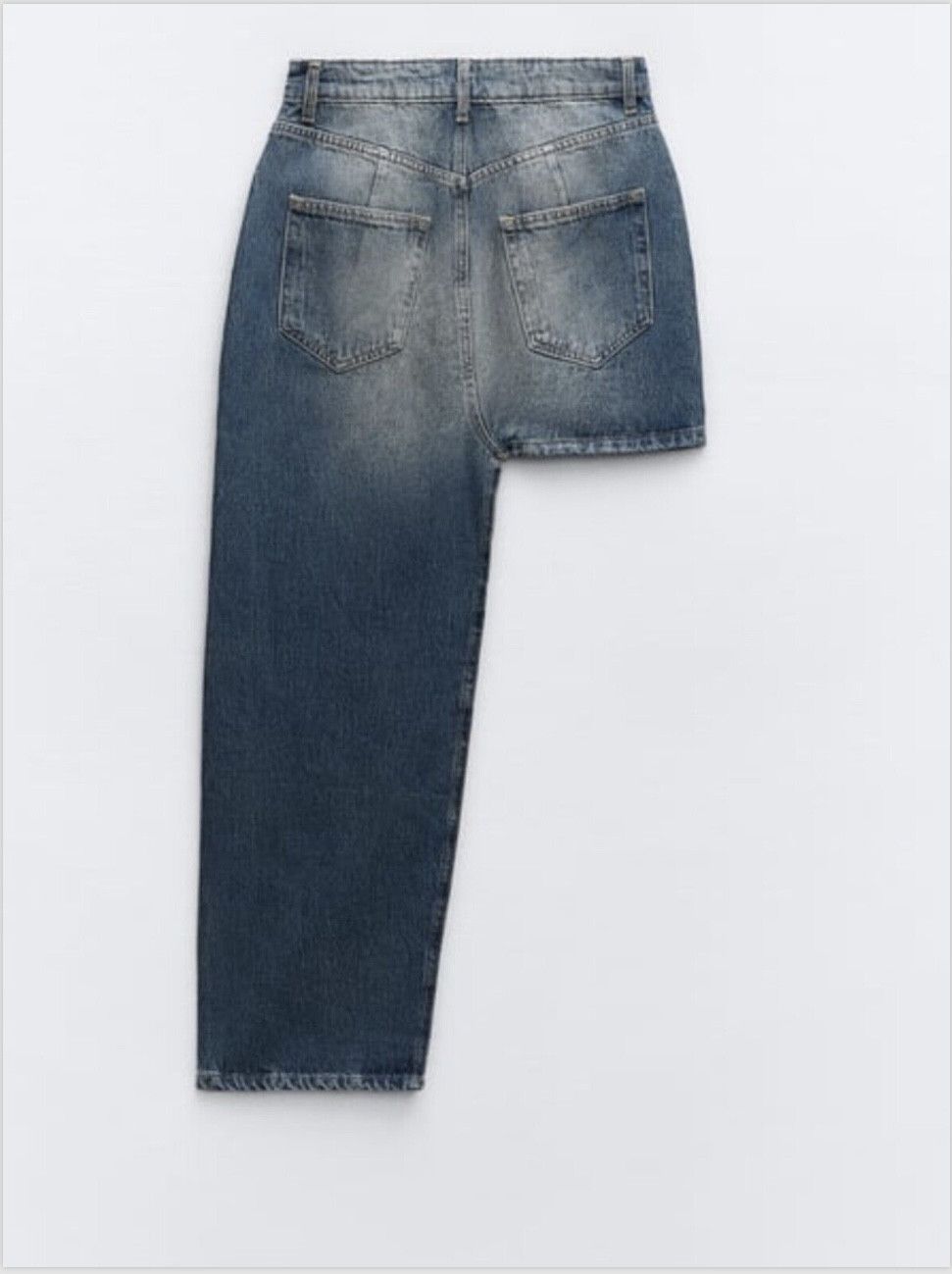 Zara ZARA 1975 ASYMMETRIC DENIM SKIRT BNWT BLUE S Size 27" / US 4 / IT 40 - 2 Thumbnail