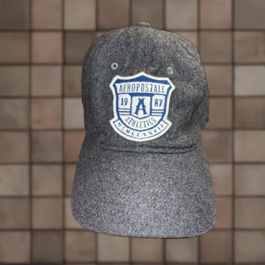 Vintage VINTAGE Aéropostale Men's Fitted Wool Baseball Cap L/XL Gray Blue Patch Summer Fall Casual Size ONE SIZE - 1 Thumbnail