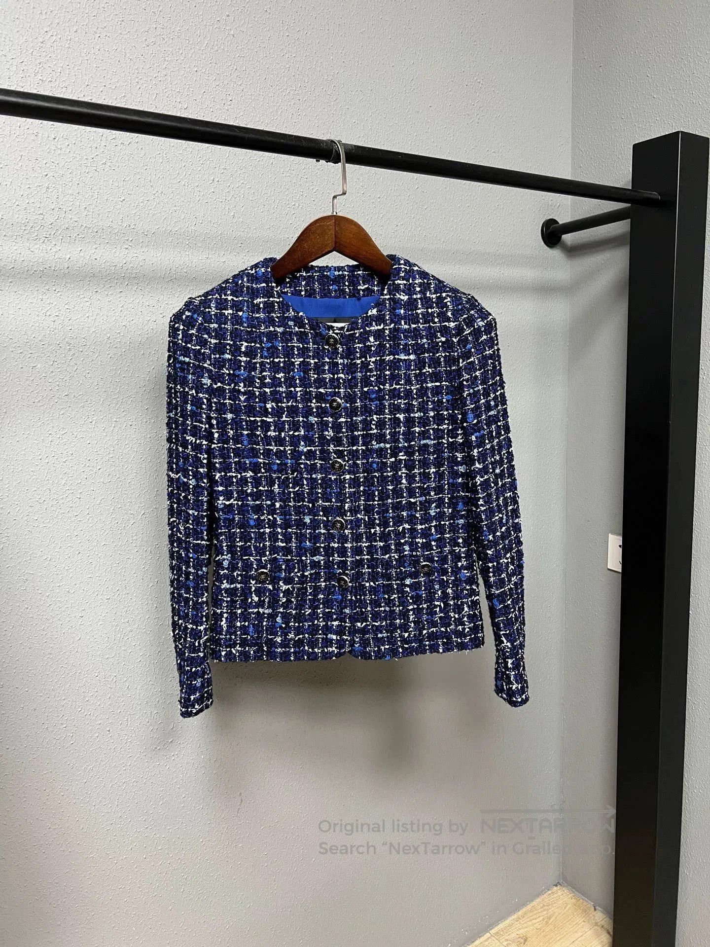 Chanel Chanel Blue Check Tweed Jacket 25P Spring Summer. Size S / US 4 / IT 40 - 1 Thumbnail