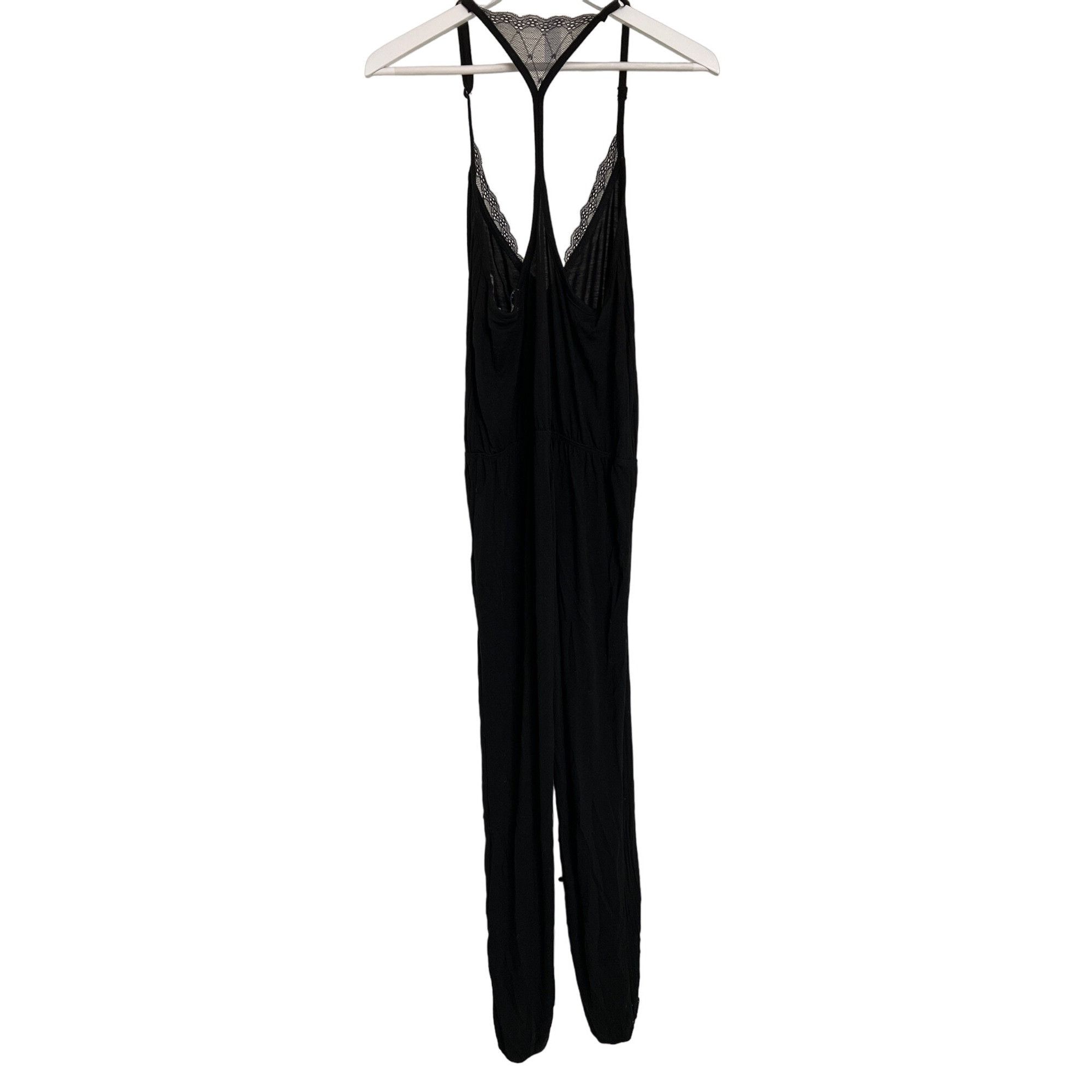 Splendid Splendid Black Lace-Trimmed Lounge Jumpsuit Size 26" / US 2 / IT 38 - 8 Thumbnail