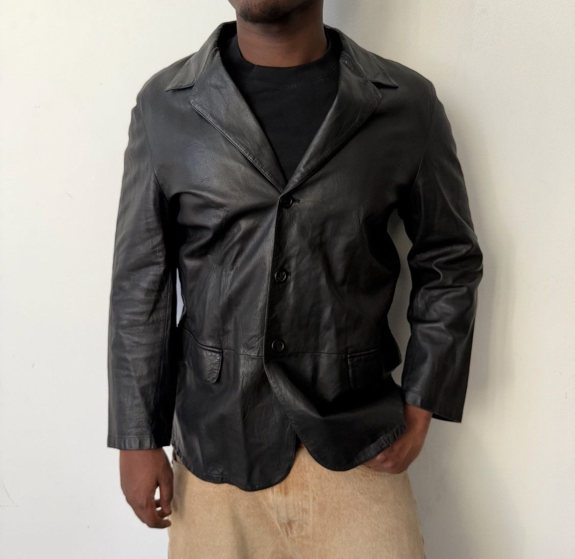 Prada Prada leather black blazer size 52 Size US L / EU 52-54 / 3 - 1 Thumbnail