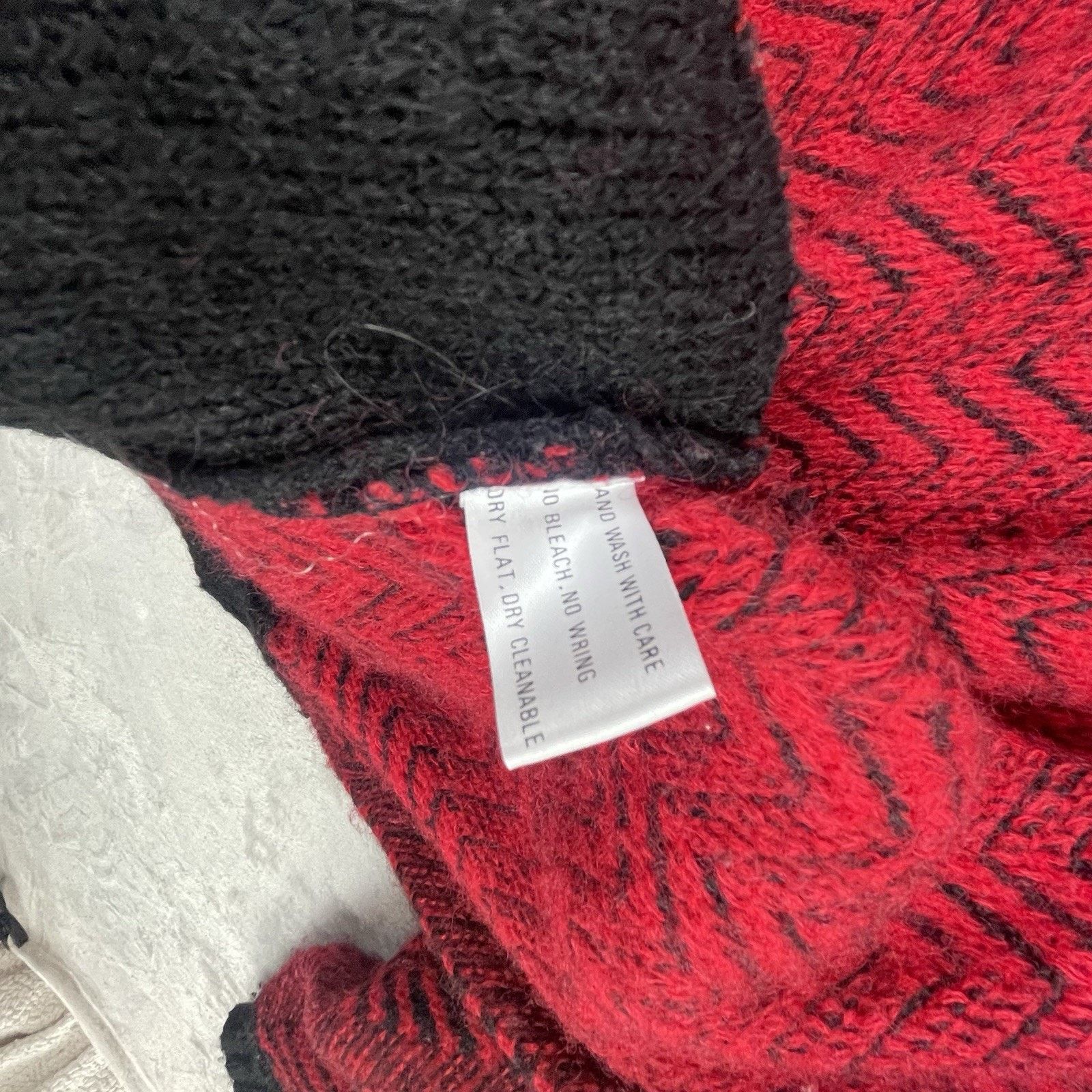 Other Vintage Saito Mohair Chevron Cardigan Red Black 80s Grail Size S / US 4 / IT 40 - 12 Thumbnail