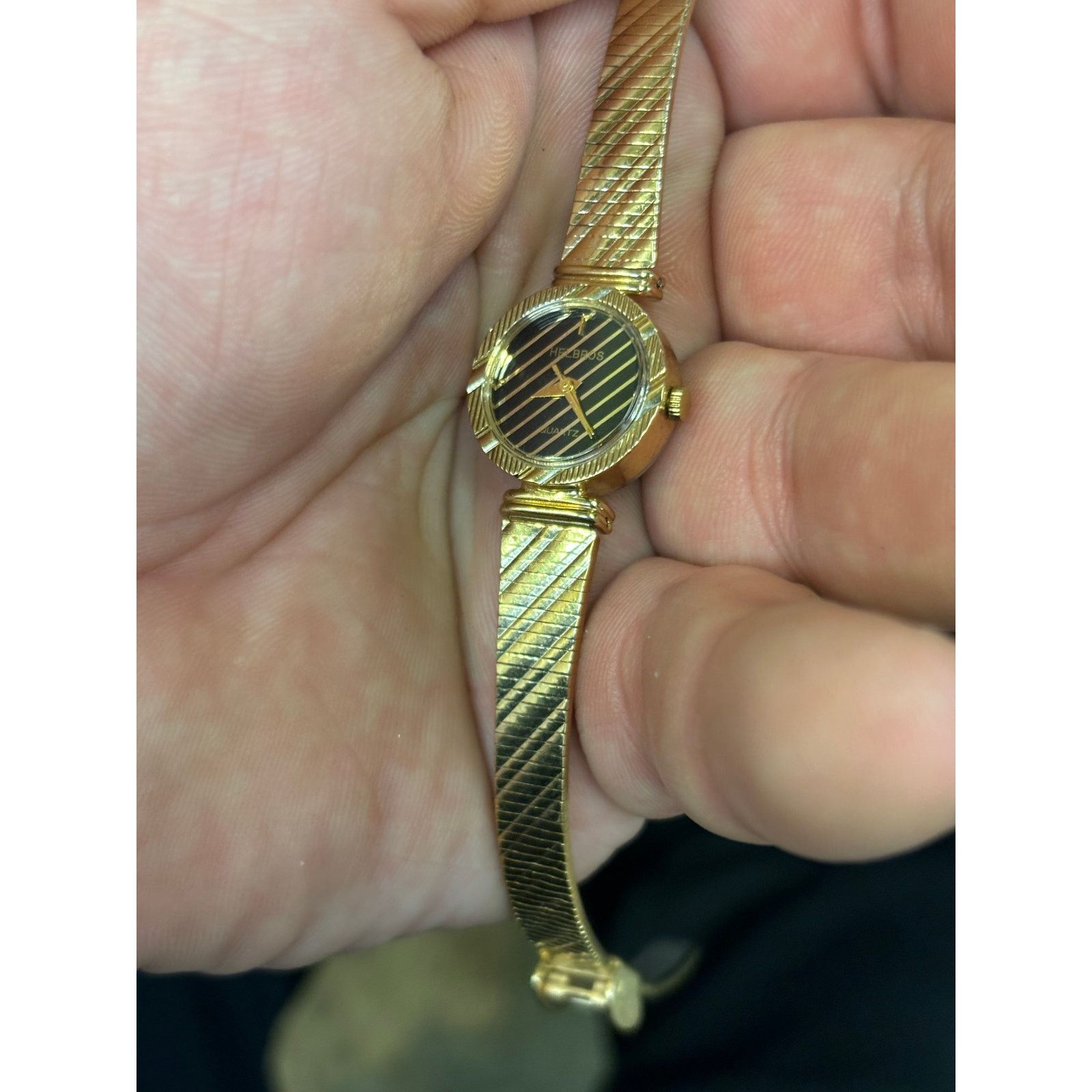 Seiko Rare Helbros Gold Tone Women’s Watch! New Battery! Size ONE SIZE - 7 Thumbnail