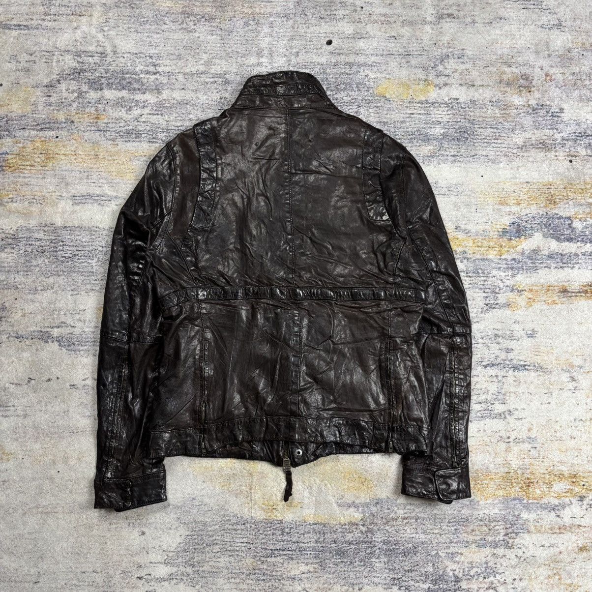 Isamu Katayama Backlash Designworks wrinkled leather jacket double zipper Size US M / EU 48-50 / 2 - 3 Thumbnail