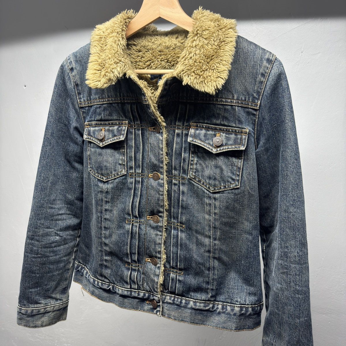 Vintage Gap Fur Denim Trucker Jacket ERD Grunge Raimundo lgb Size S / US 4 / IT 40 - 4 Thumbnail