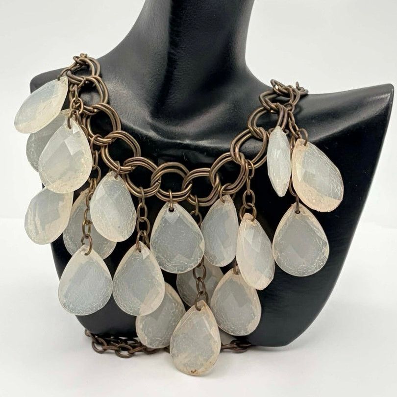 Other Gold & Clear Multi Tear Drop Necklace Size ONE SIZE - 1 Thumbnail