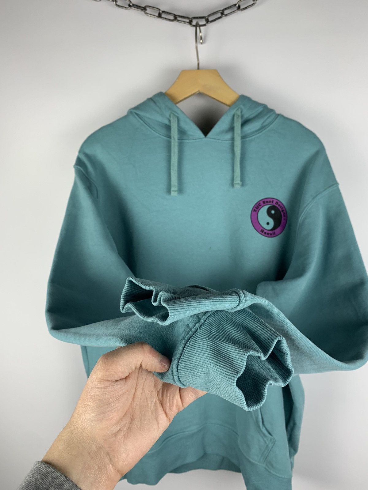 Designer T&C Surf Designs Hawaii Hoodie Men’s Size M Baby Blue Top Size US M / EU 48-50 / 2 - 14 Thumbnail