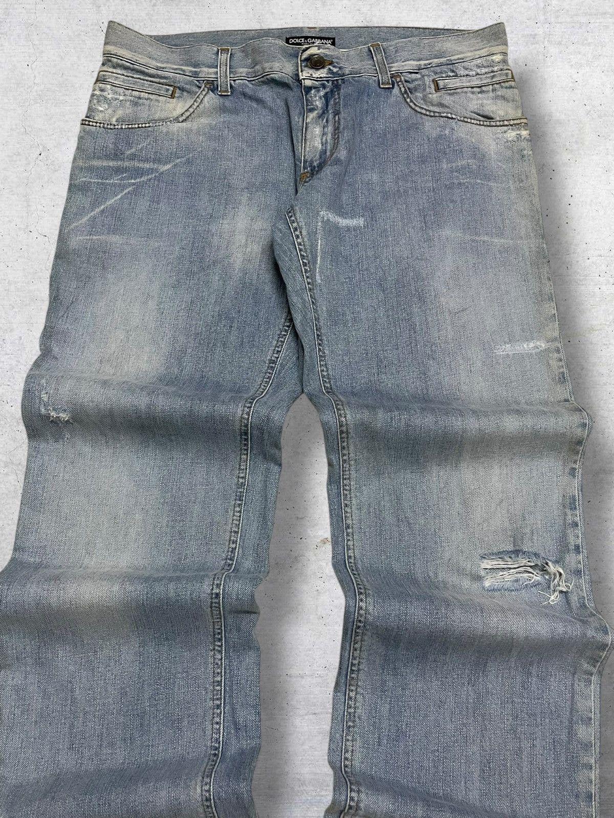 Dolce & Gabbana DOLCE & GABBANA 90S DESIGNER DISTRESSED BLUEWASHED DENIM Size US 36 / EU 52 - 4 Thumbnail