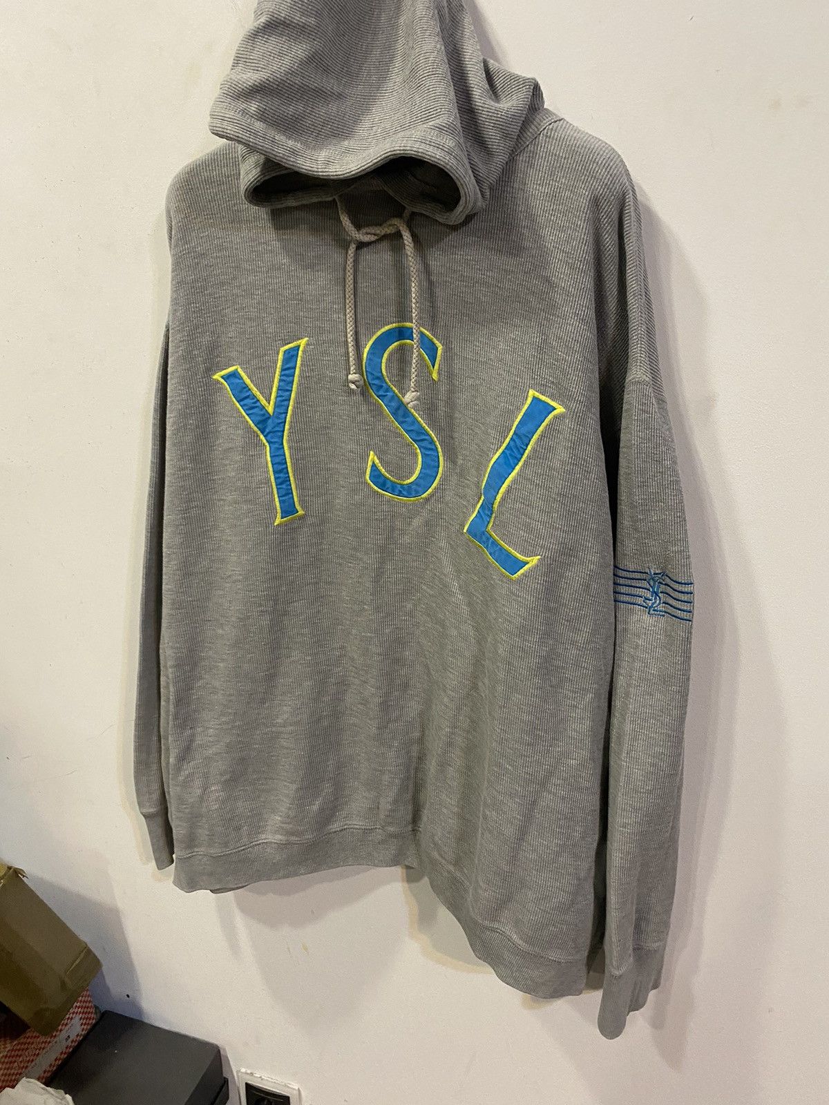 Yves Saint Laurent Big Logo YSL Hoodie Sweatshirt Rare YSL Sweater Size US XL / EU 56 / 4 - 10 Thumbnail