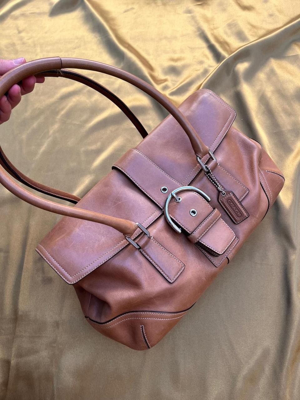 Coach COACH Natural Glove-Tanned Leather Buckle Satchel Size ONE SIZE - 7 Thumbnail
