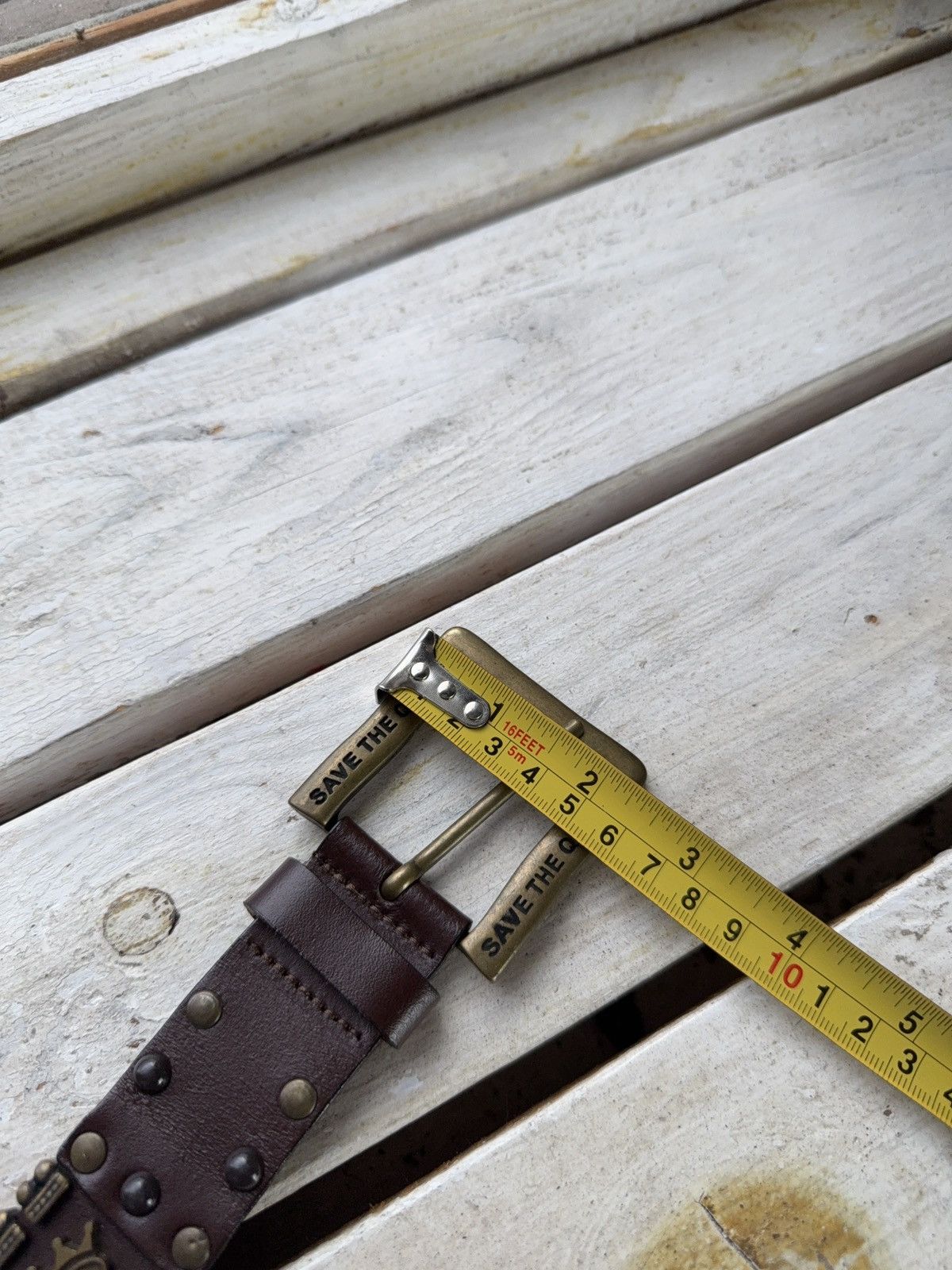 Japanese Brand RARE Save The Queen Vera Pelle Italian Studded Leather Belt Size ONE SIZE - 14 Thumbnail