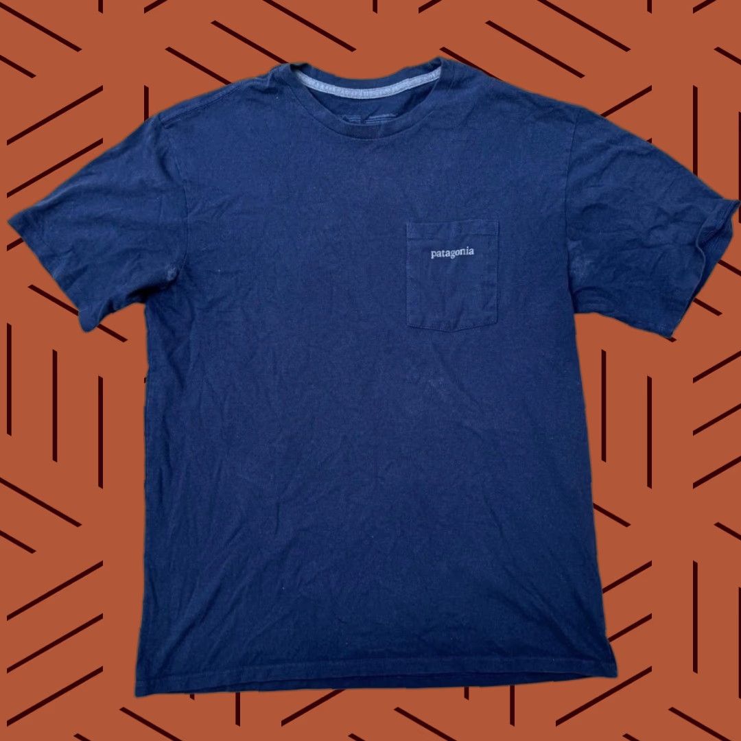 Patagonia VINTAGE Patagonia Line Logo Ridge Stripe Organic Pocket T-Shirt Navy Blue Small Mens Size US S / EU 44-46 / 1 - 1 Thumbnail
