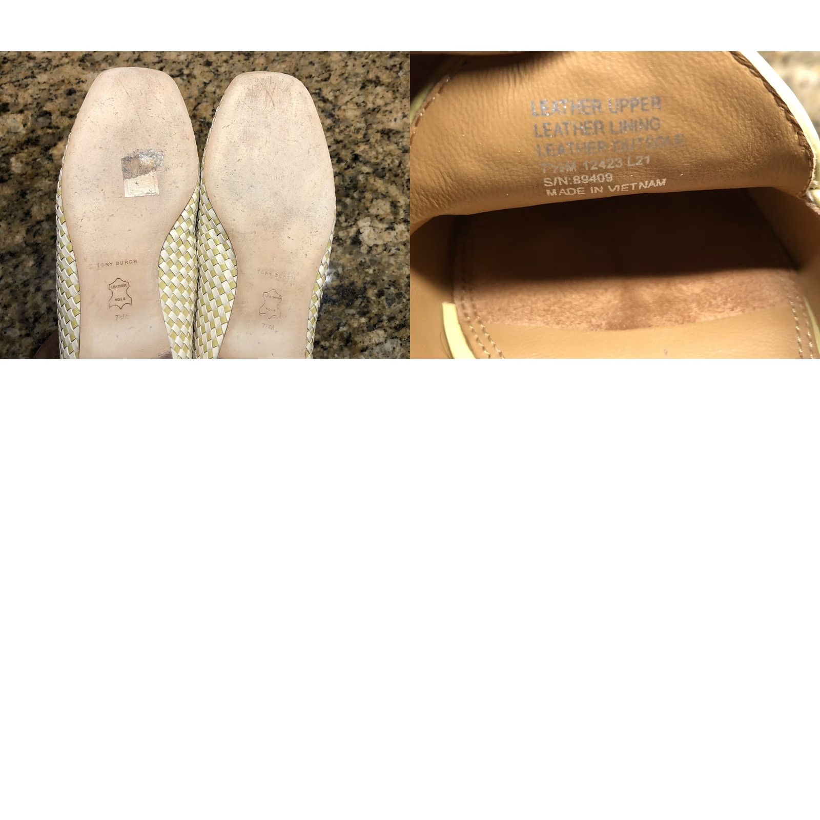Tory Burch TORY BURCH WOVEN LOAFER FLAT in 2-Tone Cream Pale Yellow 7.5 M Size US 8 / IT 38 - 8 Thumbnail