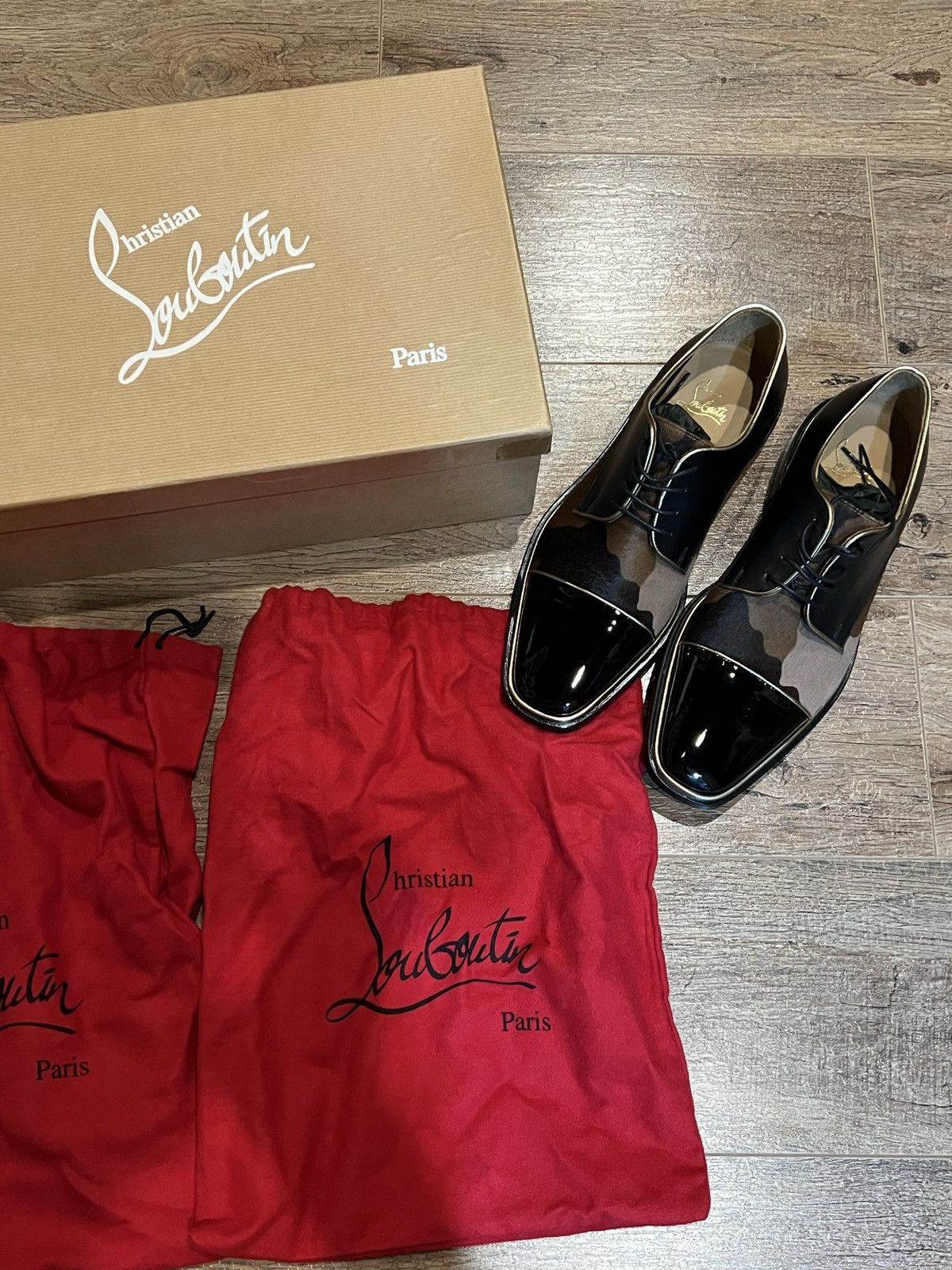 Christian Louboutin Bruno Orlato Flat Patent Pony Calf Shoes