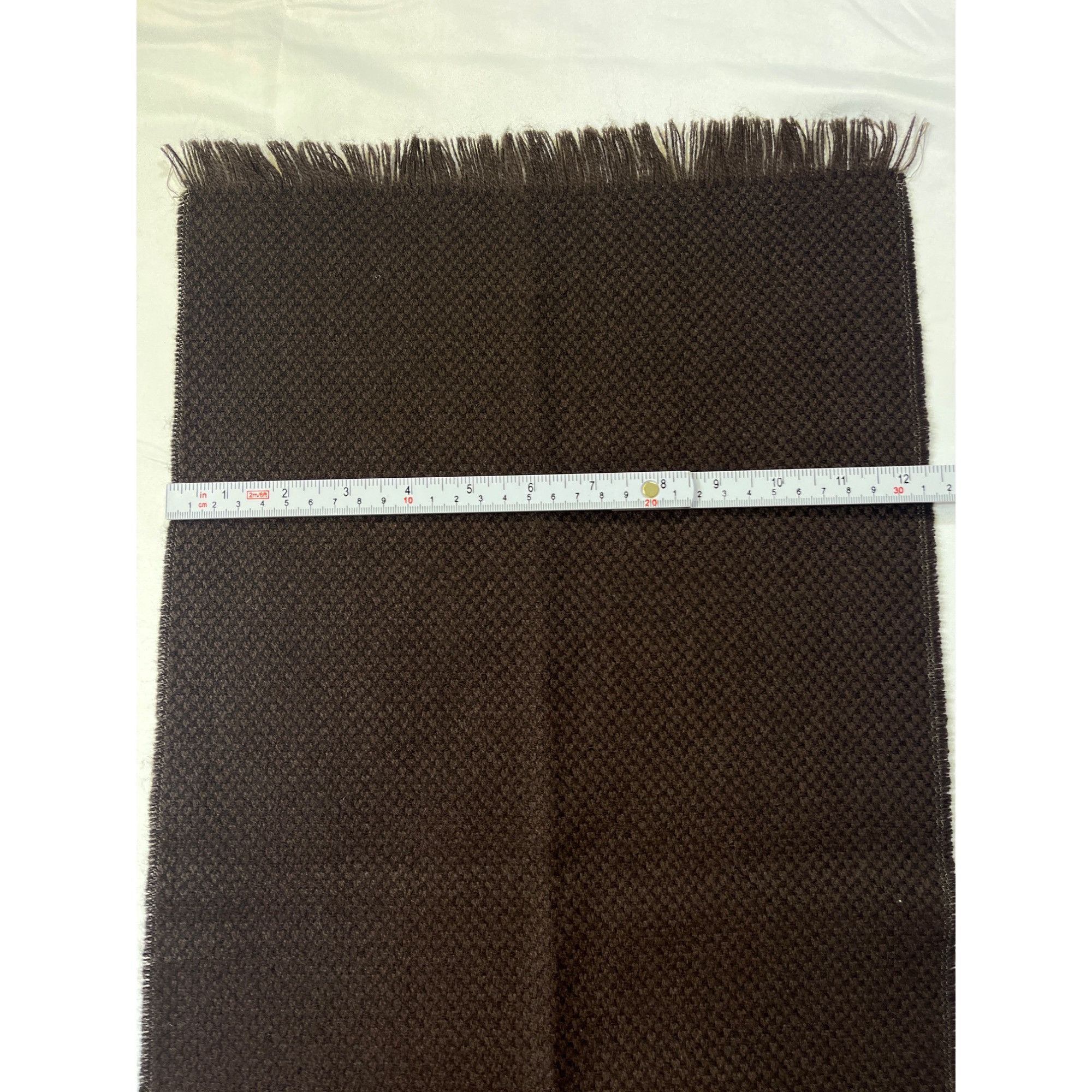 Other Womens Chocolate Brown Fringed Wool Blend 49in Scarf SKU 714 Size ONE SIZE - 3 Thumbnail