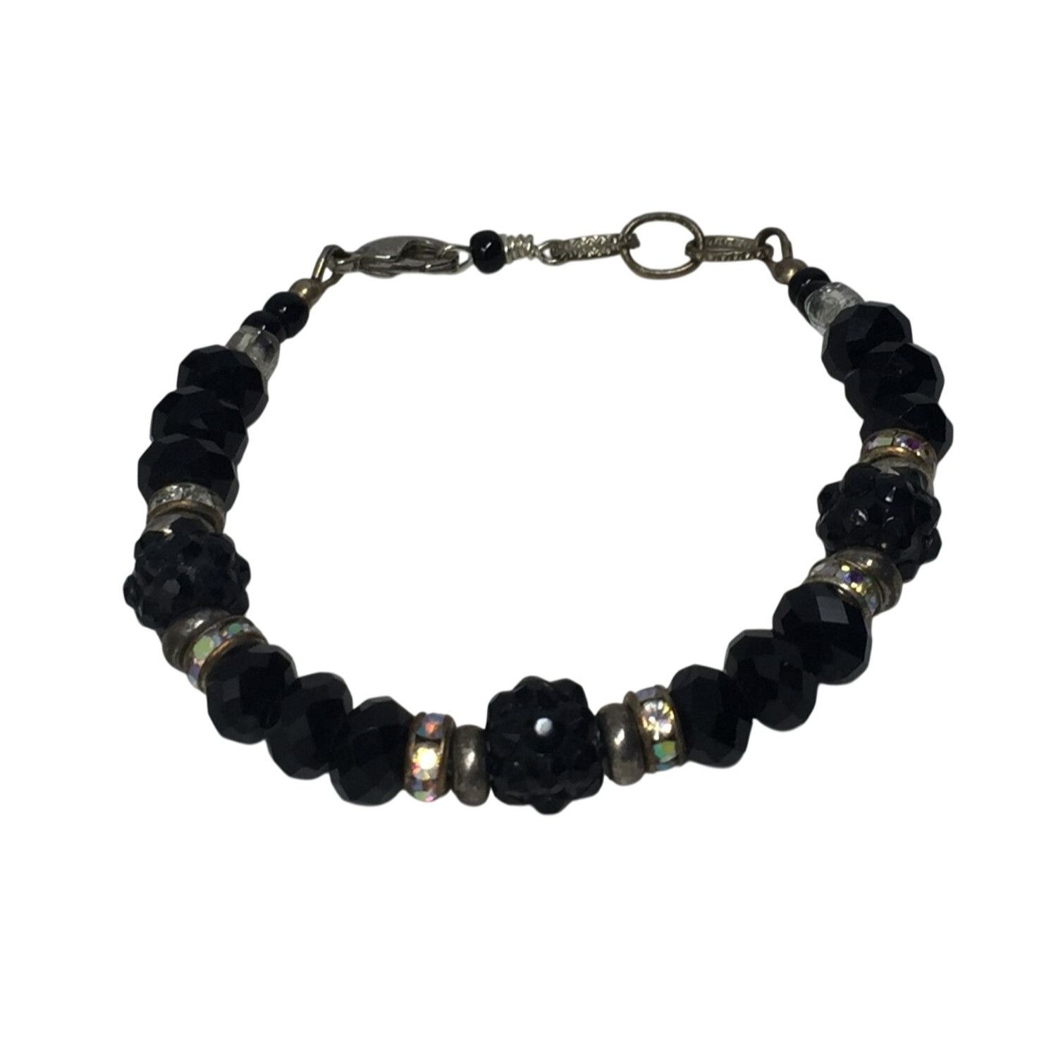 Other Women's Black and Silver Beaded Bracelet with Lobster Clasp Size ONE SIZE - 2 Thumbnail